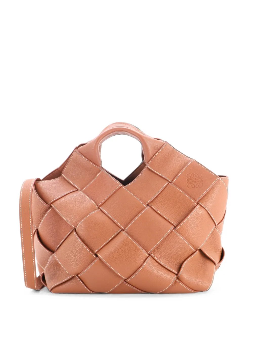 Woven Basket Bag Leather Small tote bag