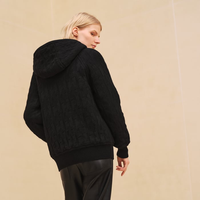 Noir "H" Zipped Hooded Jacket