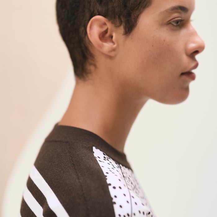 Blanc Cassé "Garde-robe Pop" Short-sleeve Twillaine Sweater