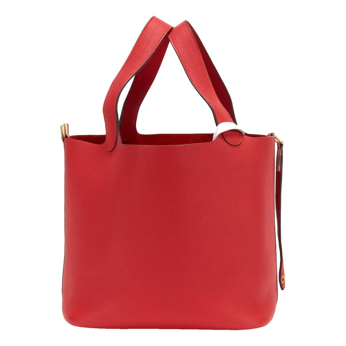 Picotin leather tote