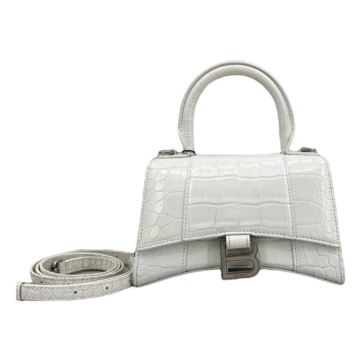 Hourglass leather handbag