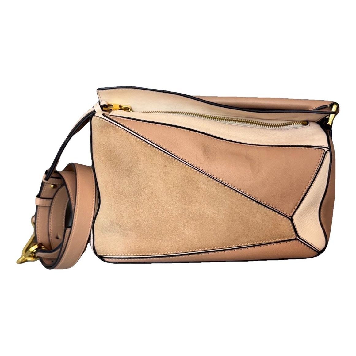 Puzzle leather handbag