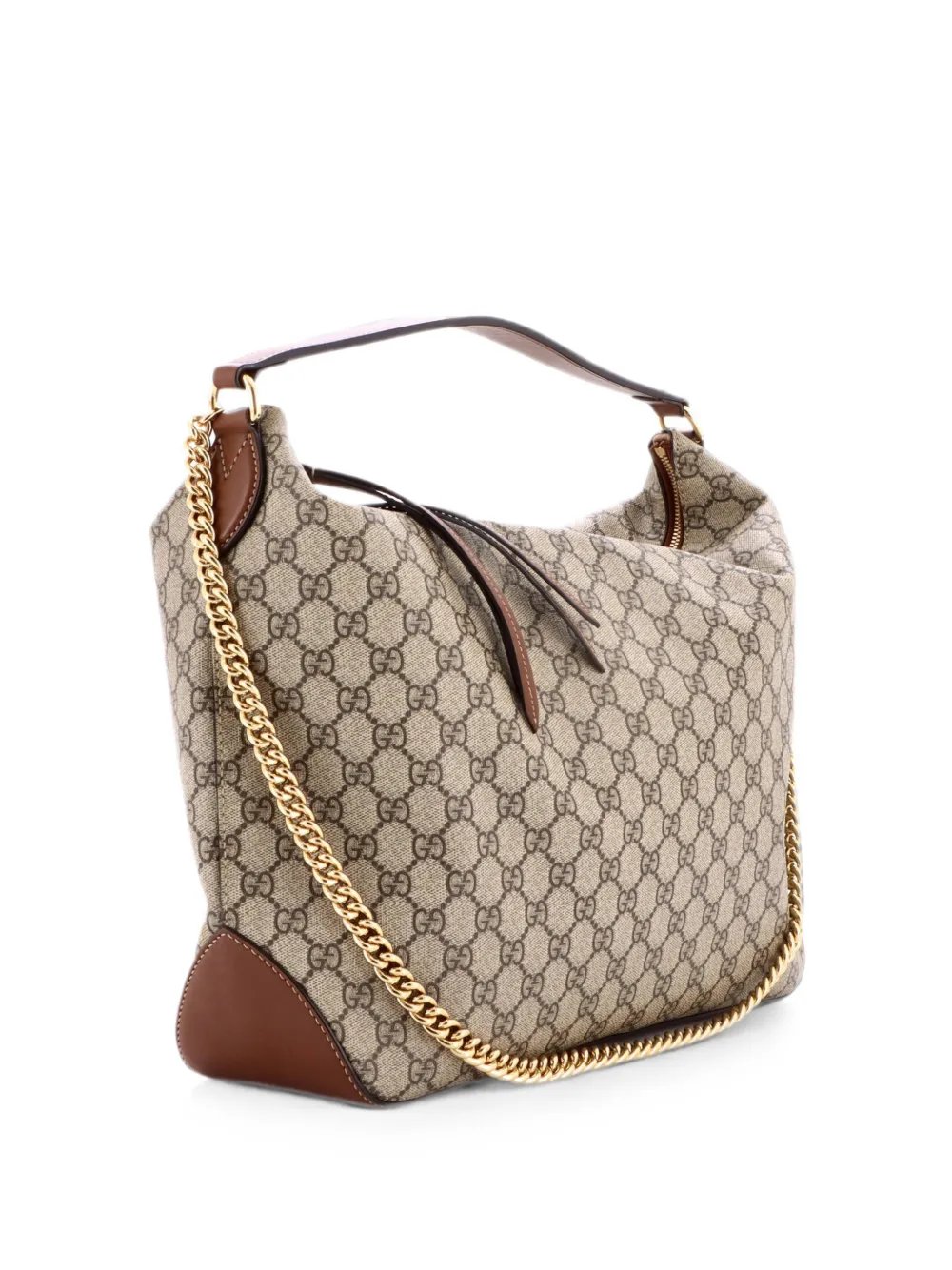 Chain GG Coated Canvas Large hobo bag
