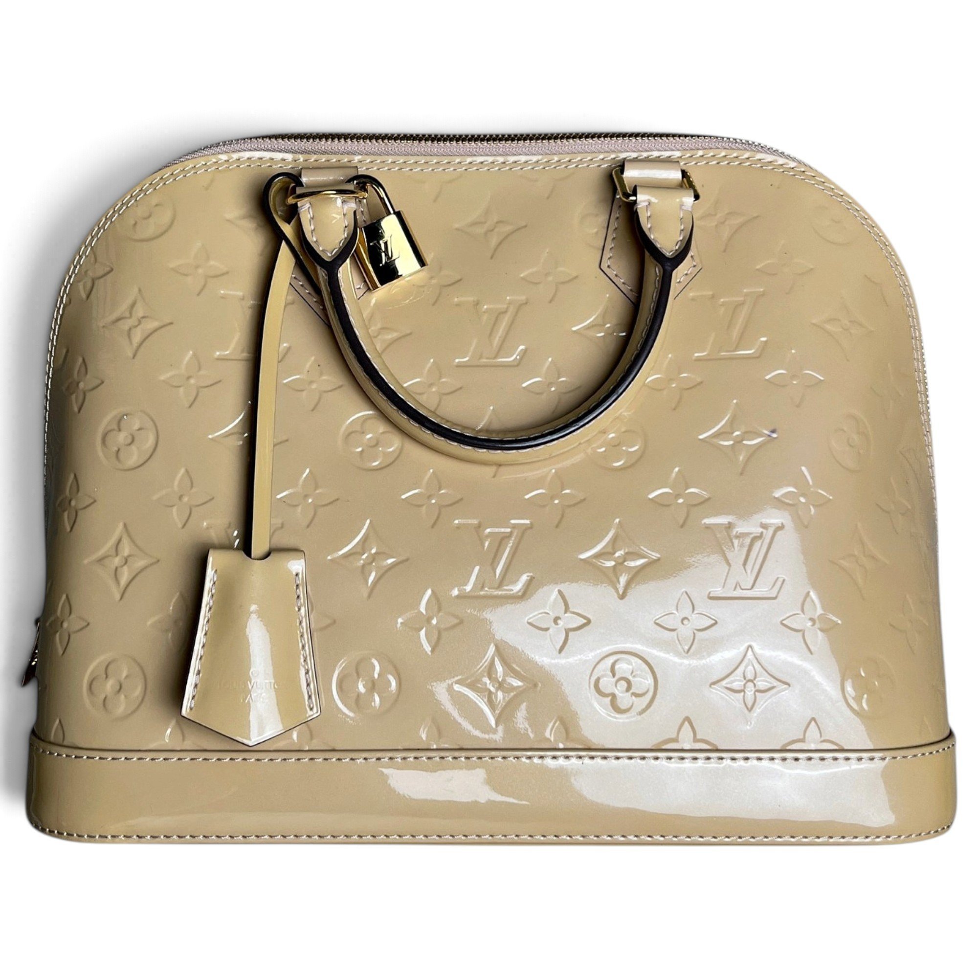 Louis Vuitton Alma patent leather handbag