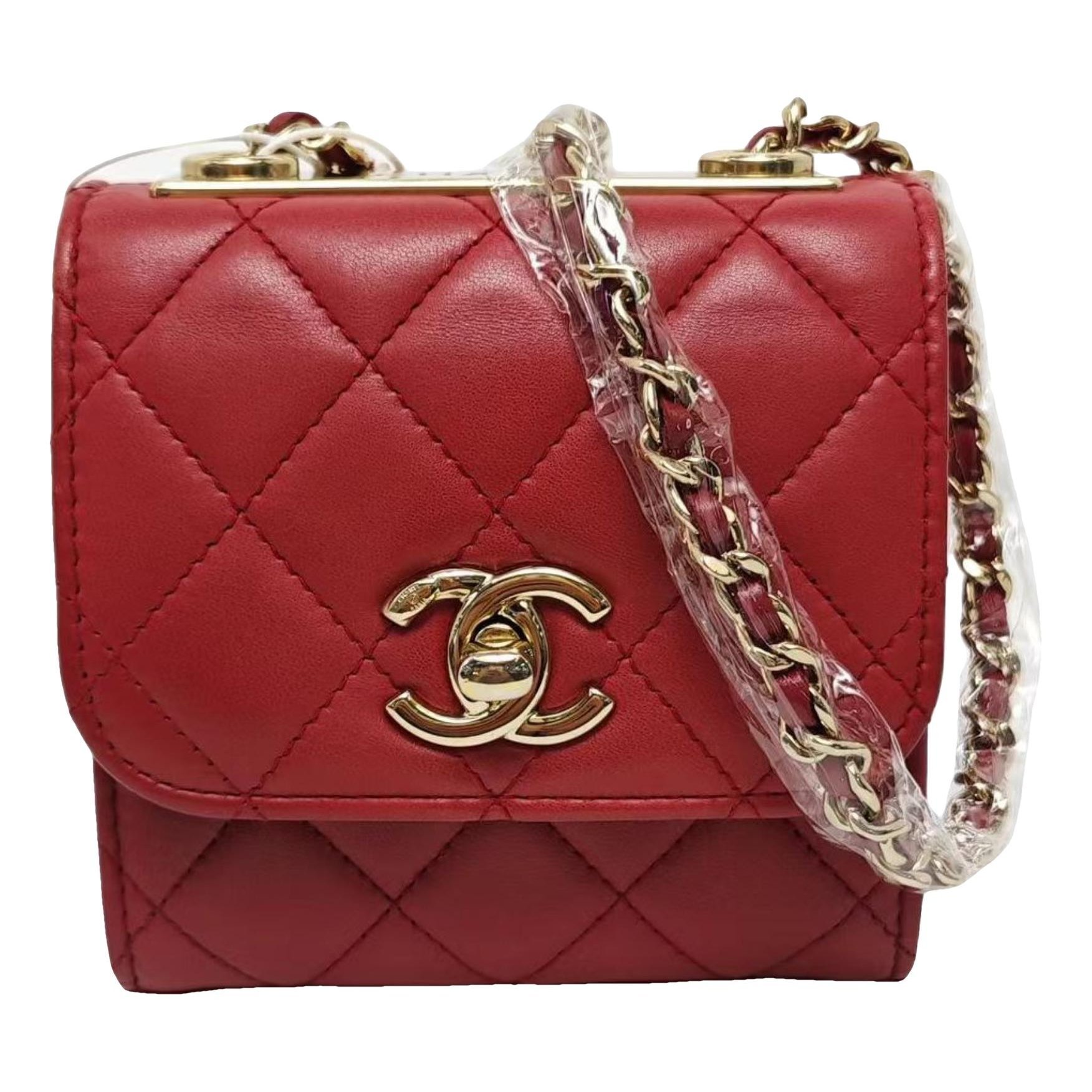 Trendy CC leather crossbody bag