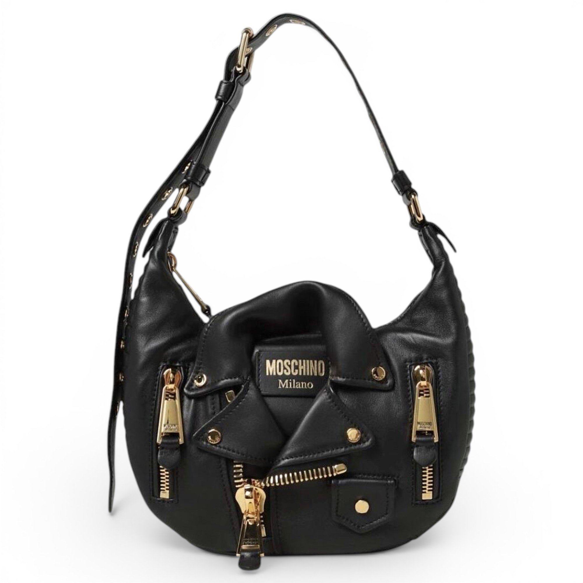Biker leather handbag
