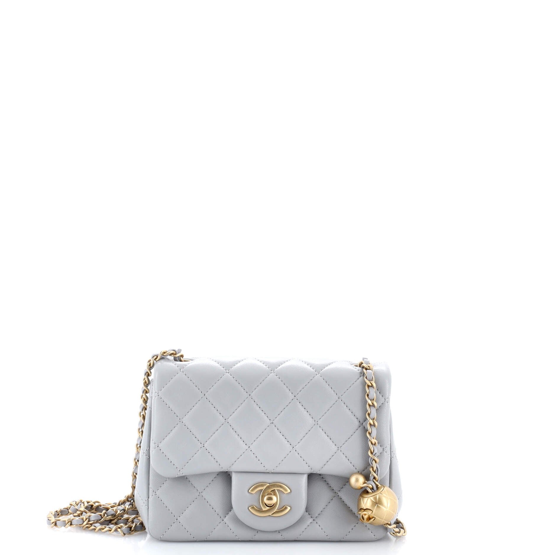 Chanel Pearl Crush Square Flap Bag Quilted Lambskin Mini