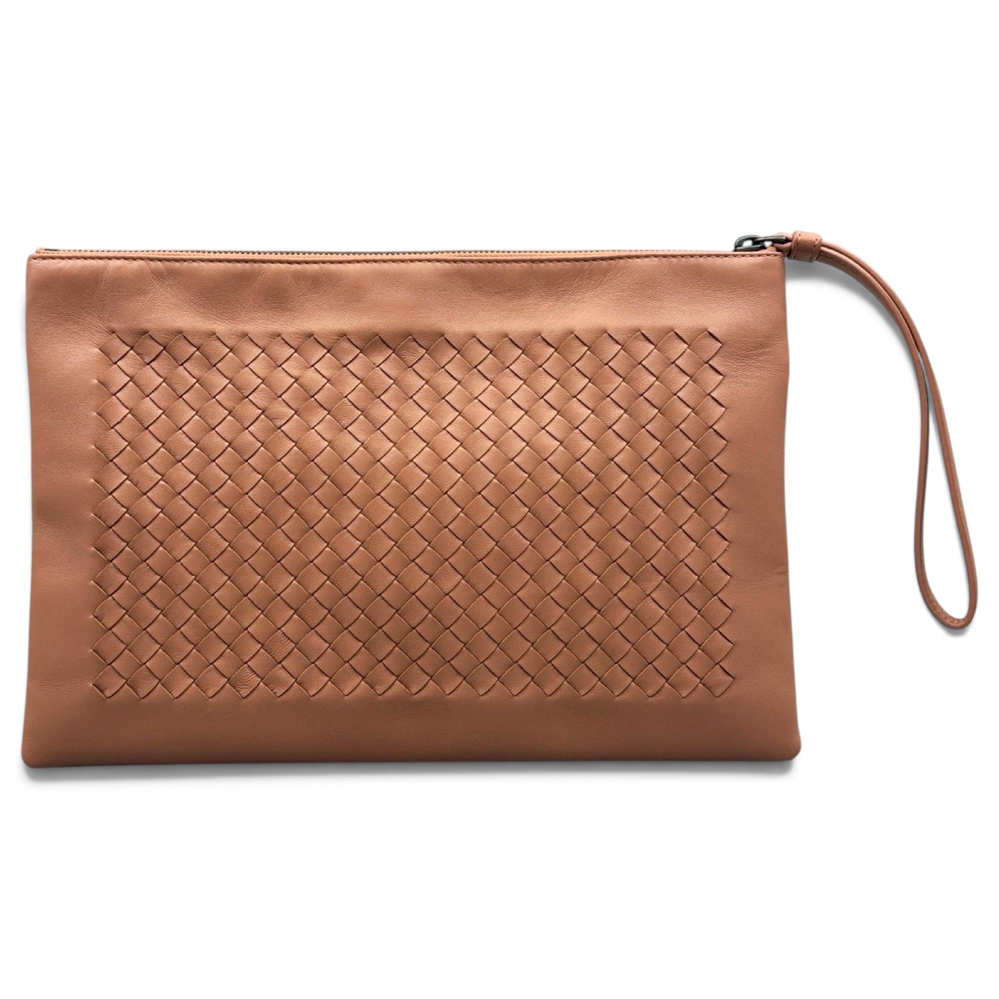 Leather clutch bag