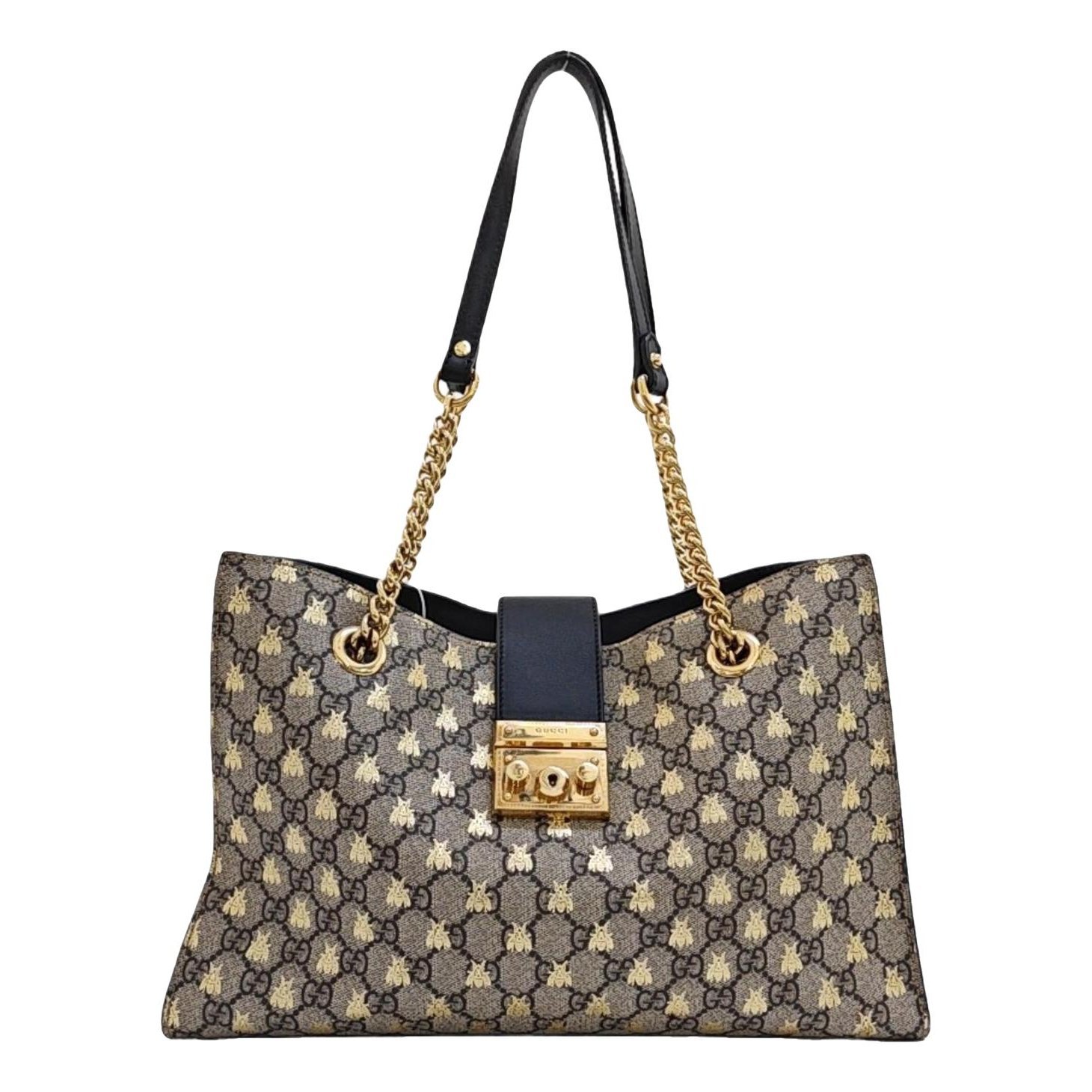 Padlock leather handbag