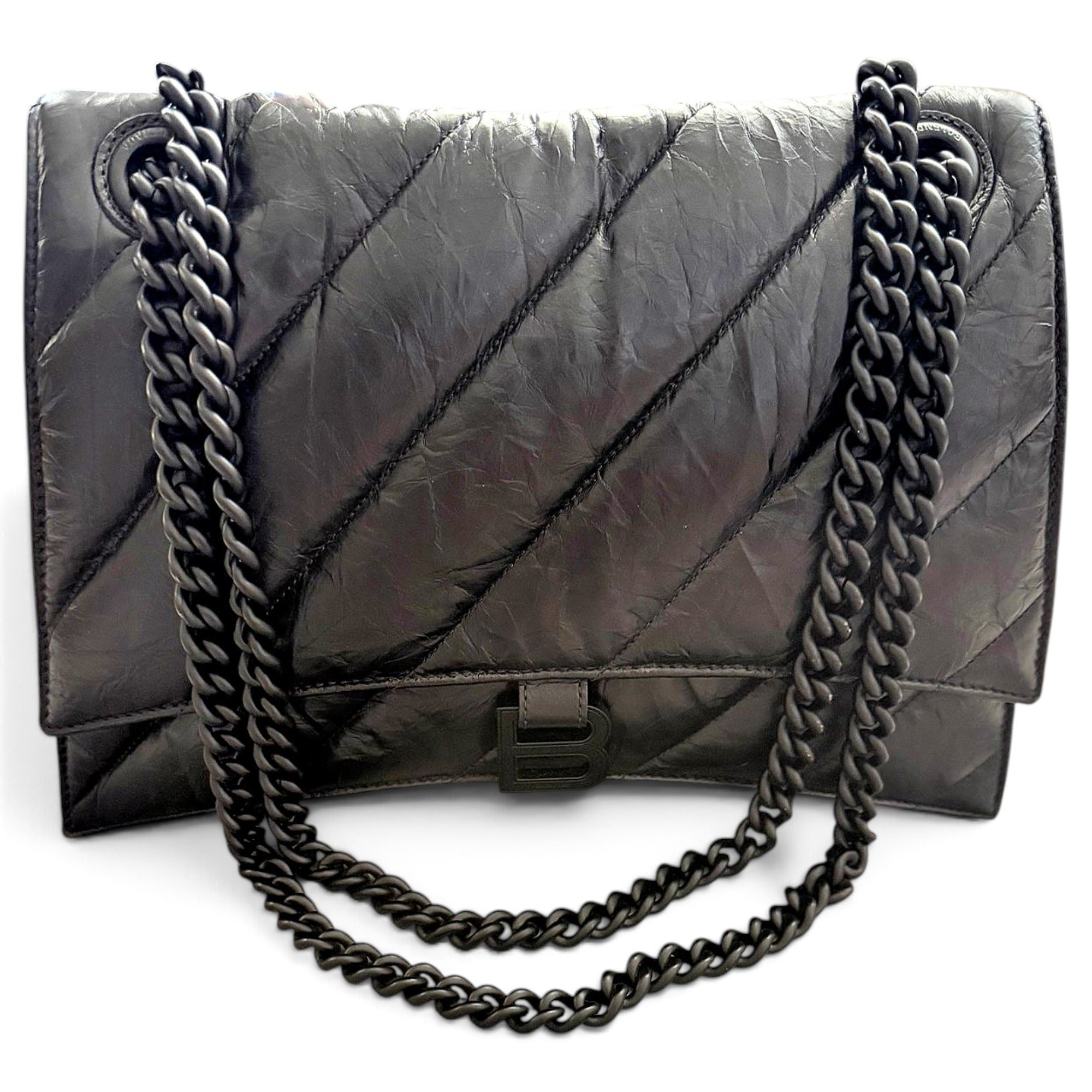 Crush leather handbag