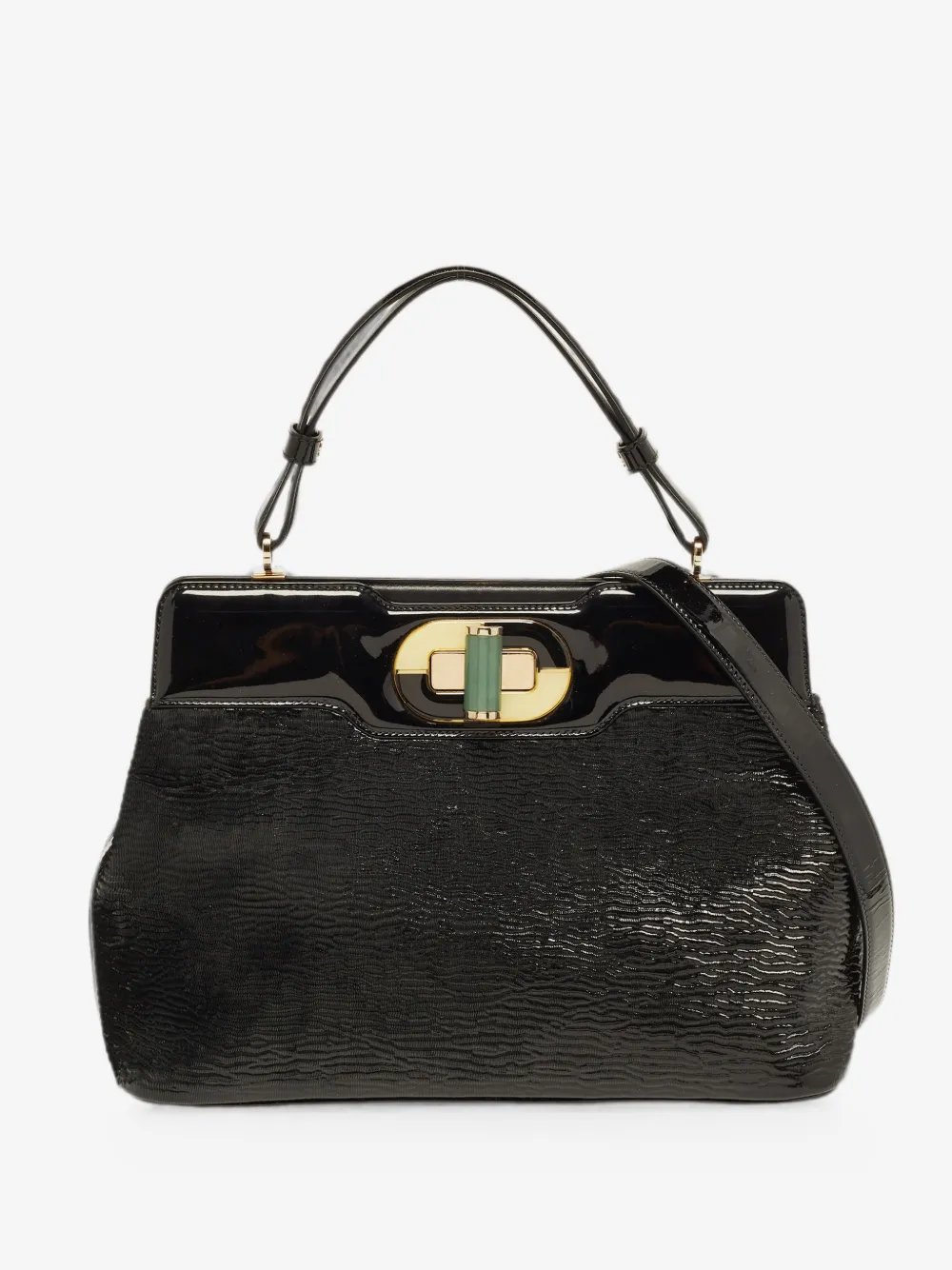 Isabella Rossellini patent leather tote bag