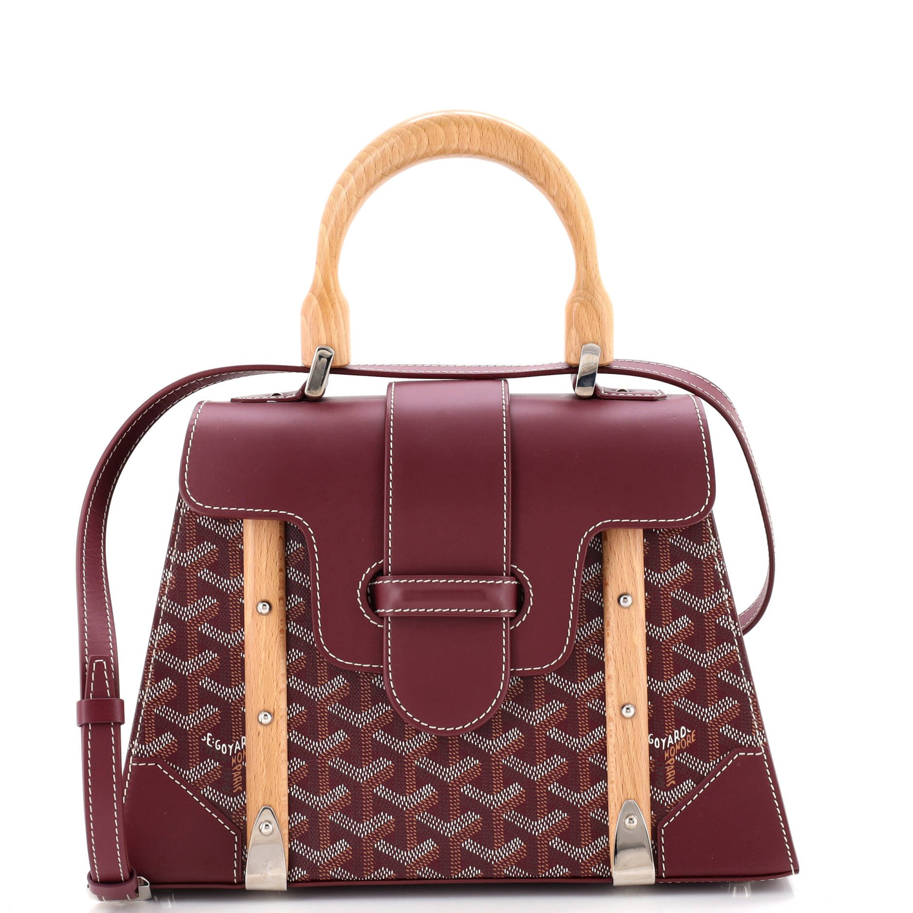 Goyard Saigon Top Handle Bag Coated Canvas with Leather PM