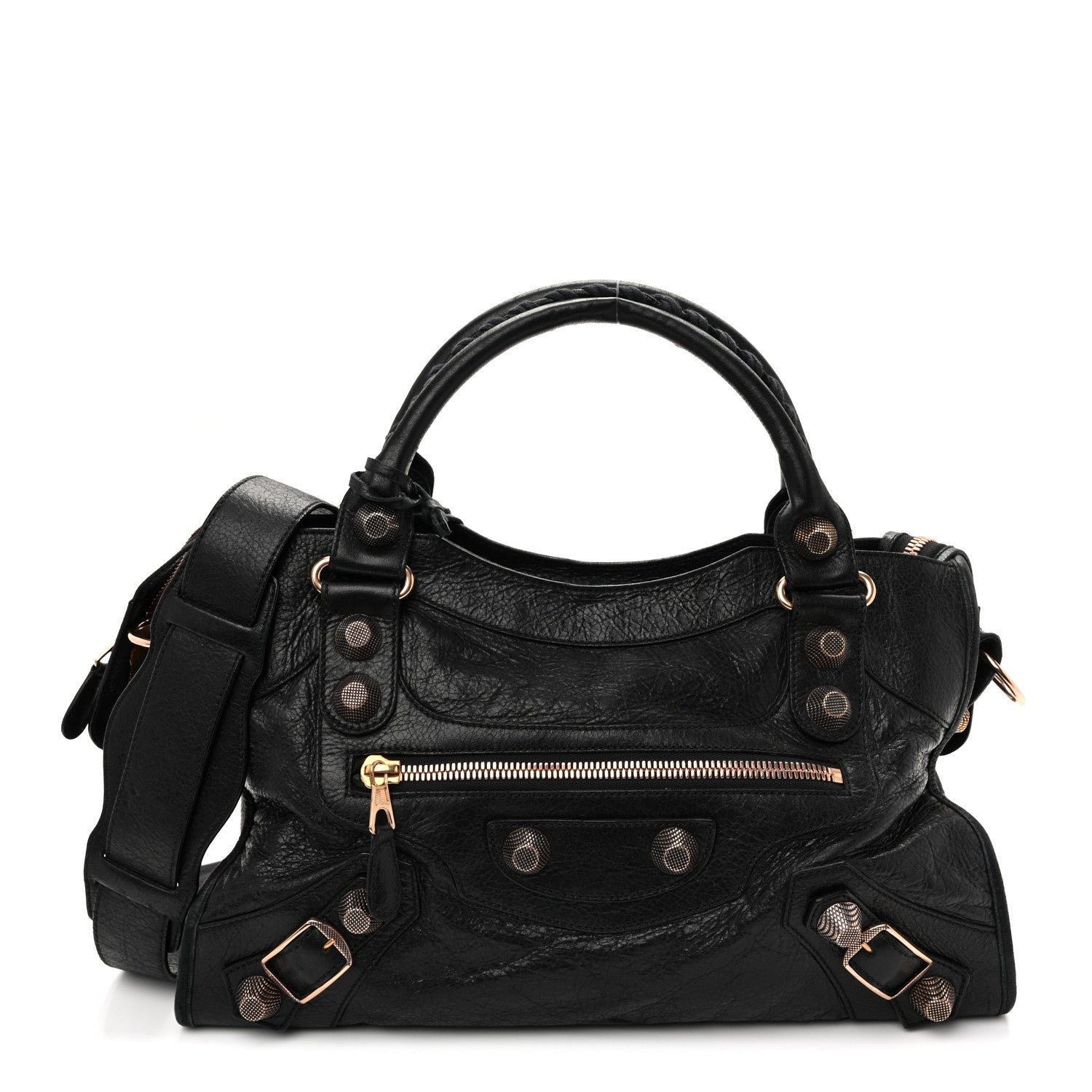Balenciaga Agneau Giant 21 Rose Gold Hardware City Black