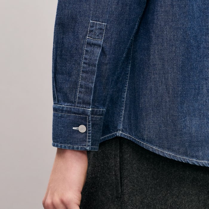 Indigo Lavé Straight Cut Denim Shirt