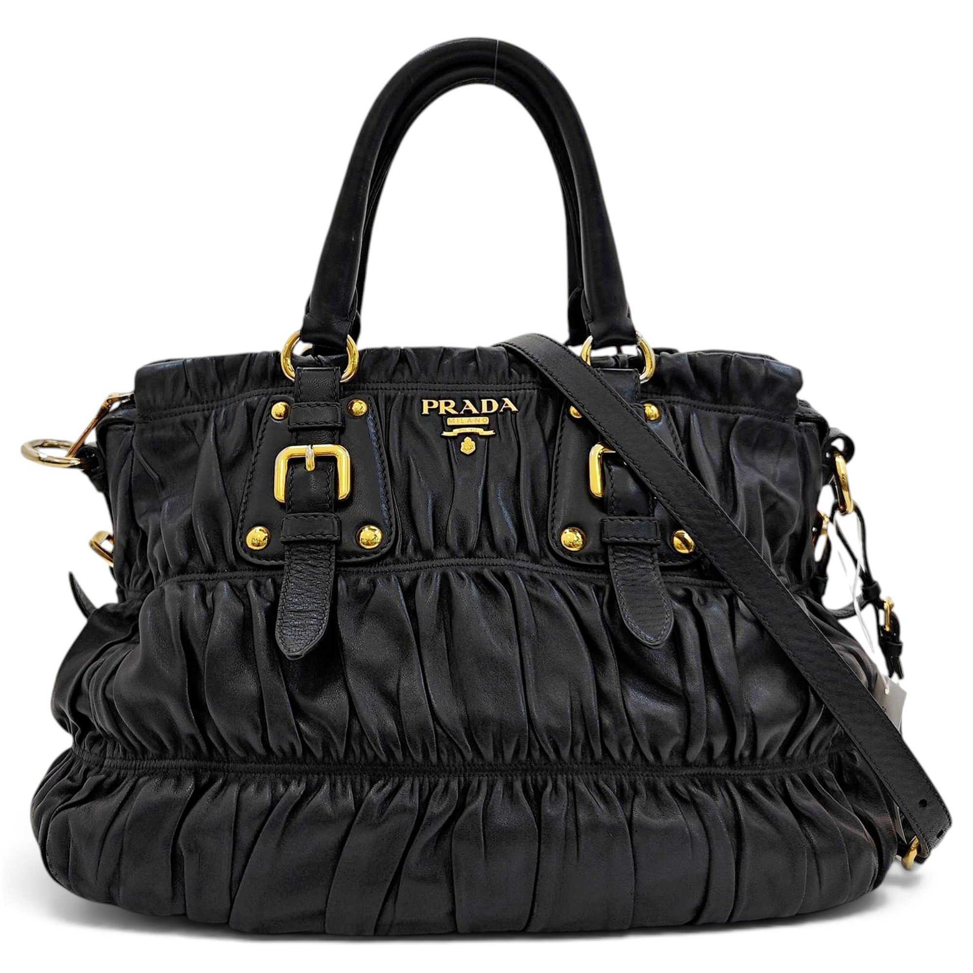 Double leather handbag