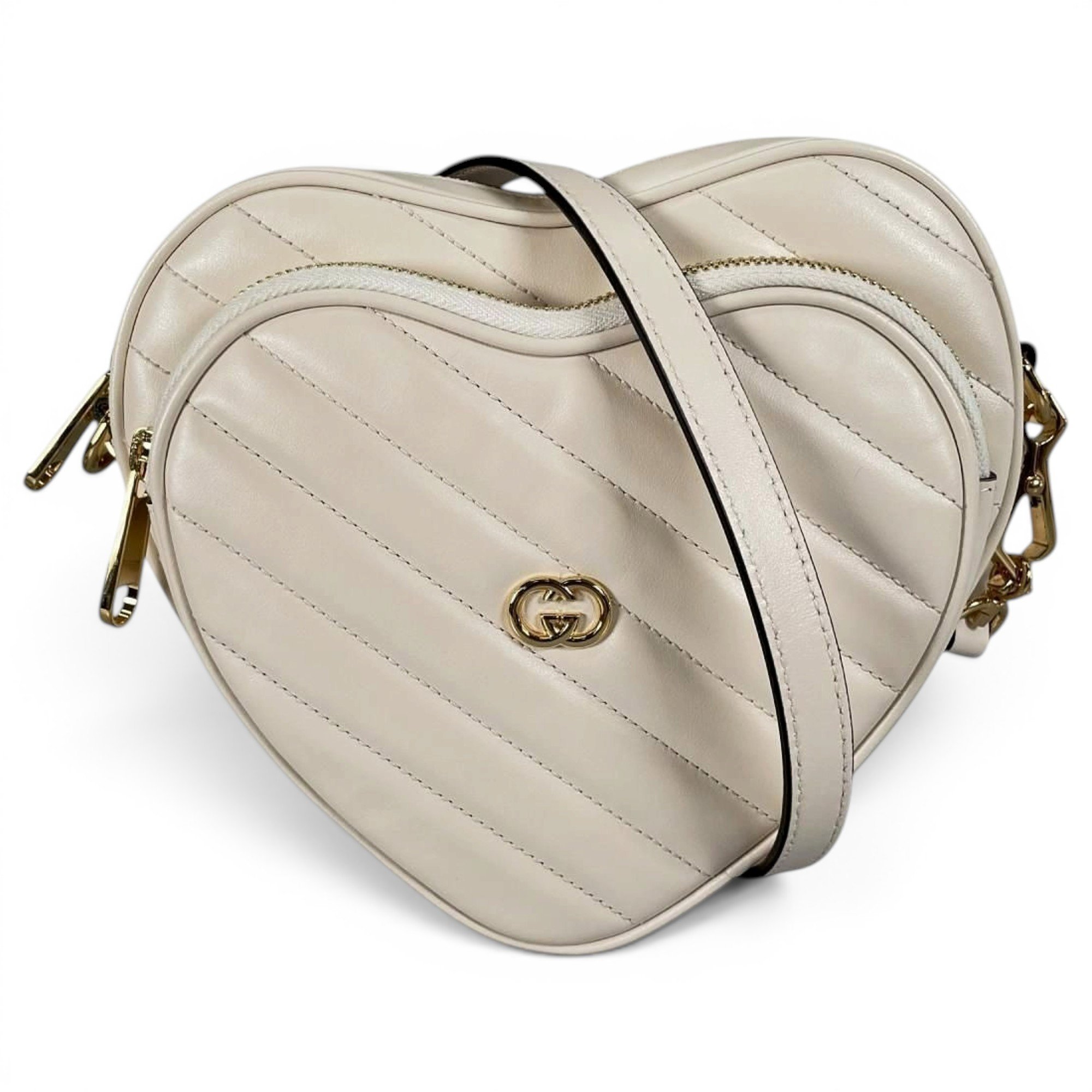 Interlocking leather handbag