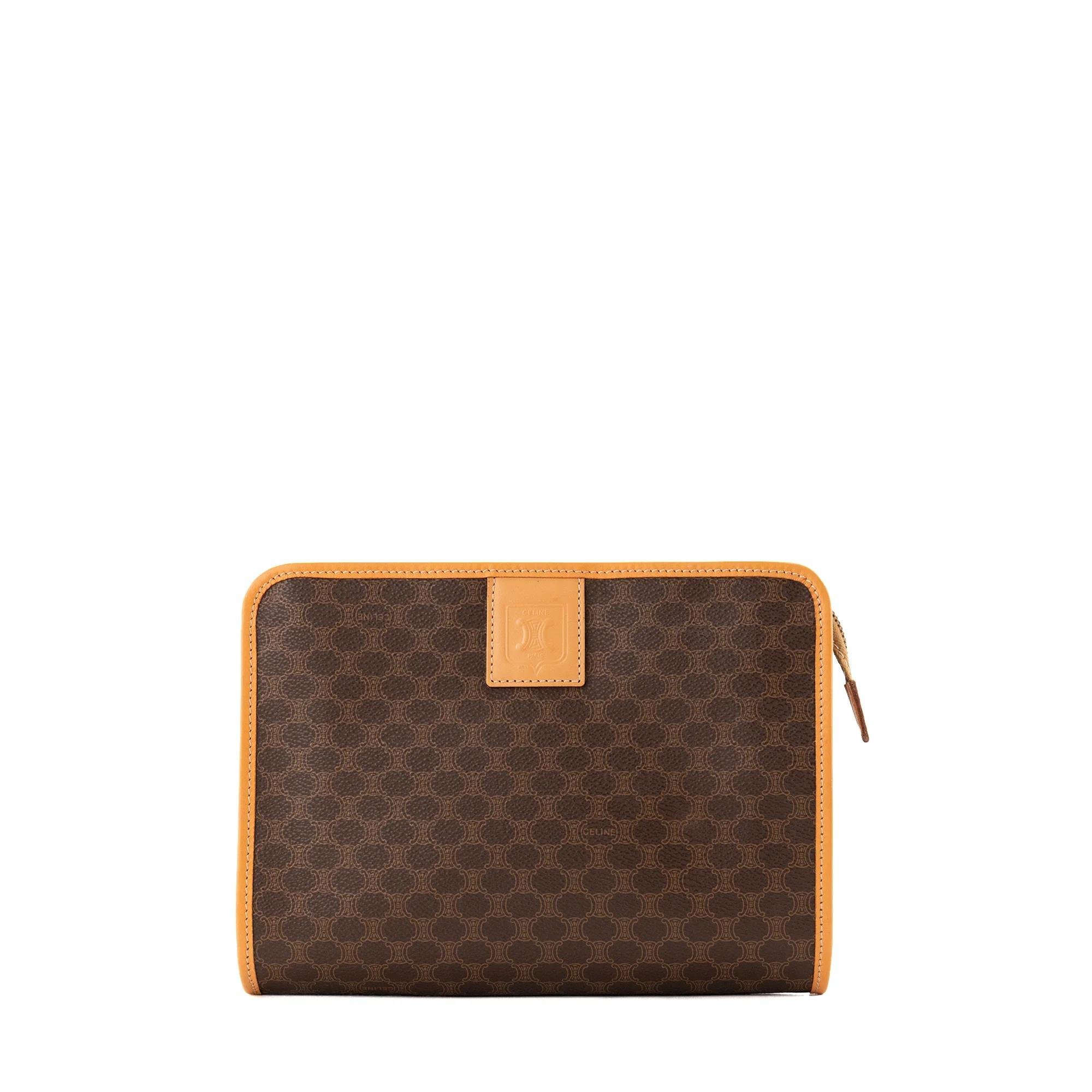 Triomphe Vintage leather clutch bag