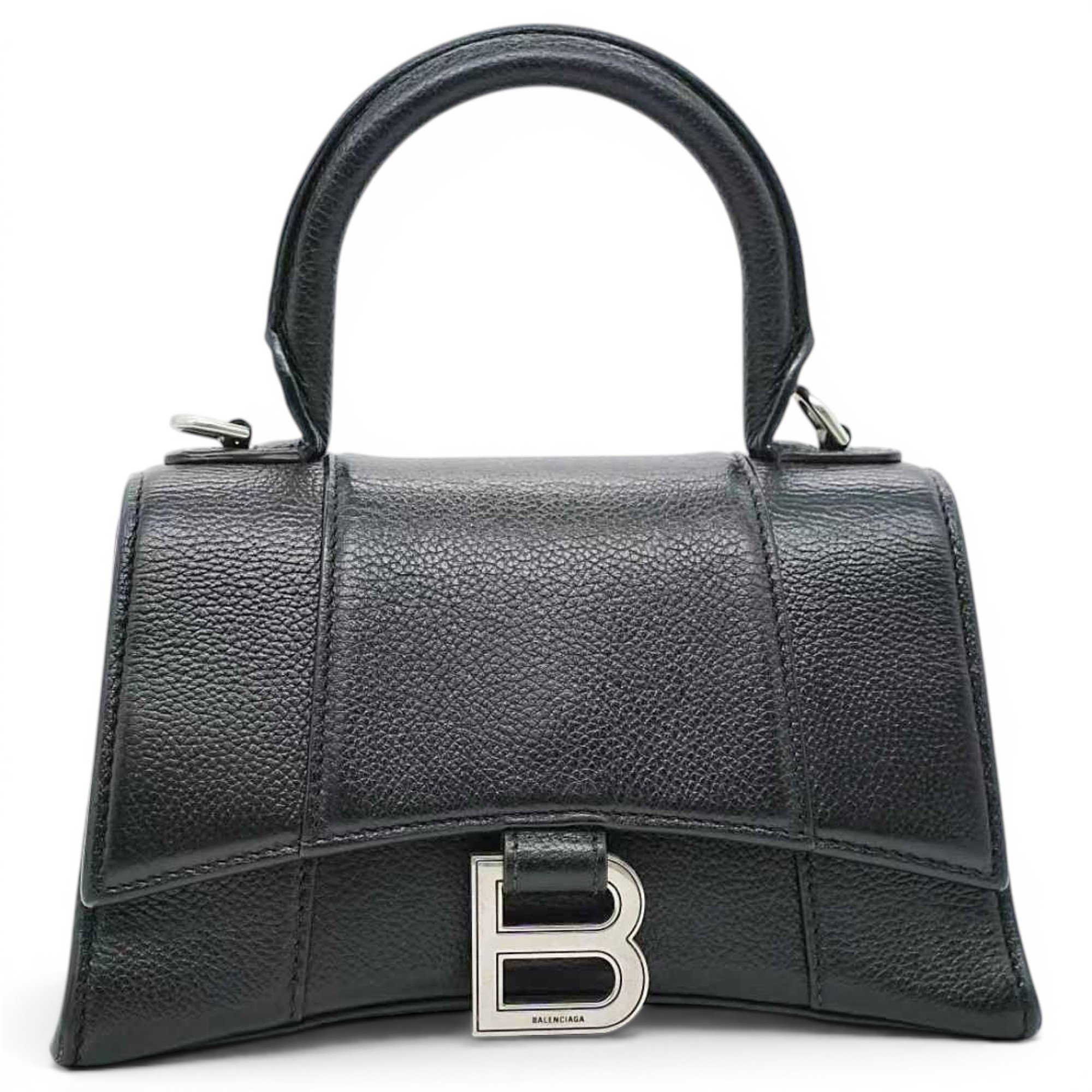 Hourglass leather handbag