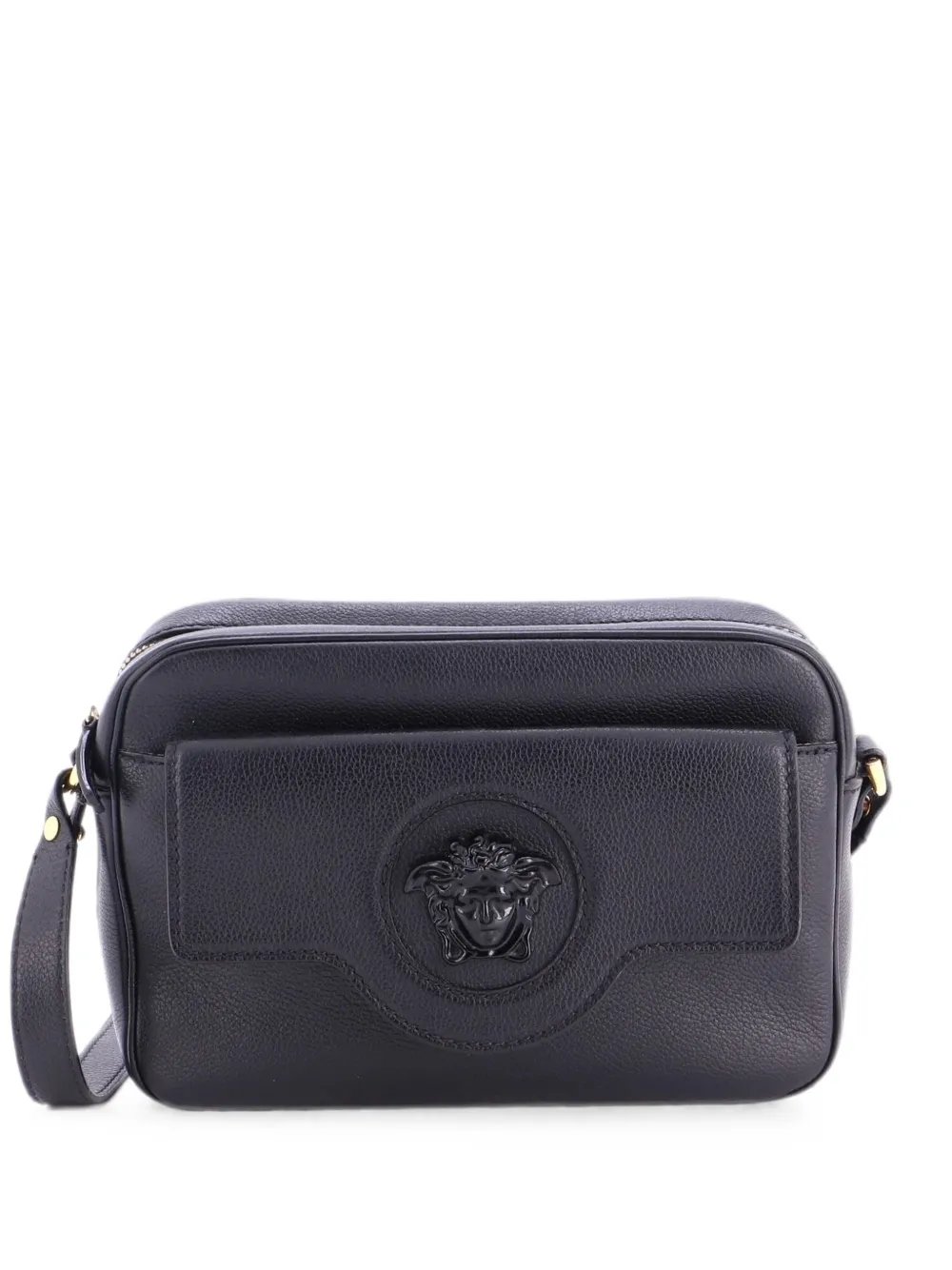 Versace La Medusa Flap Pocket Camera Bag Leather Small crossbody bag