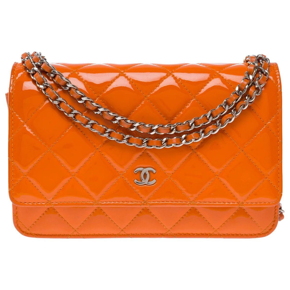 Wallet On Chain leather handbag