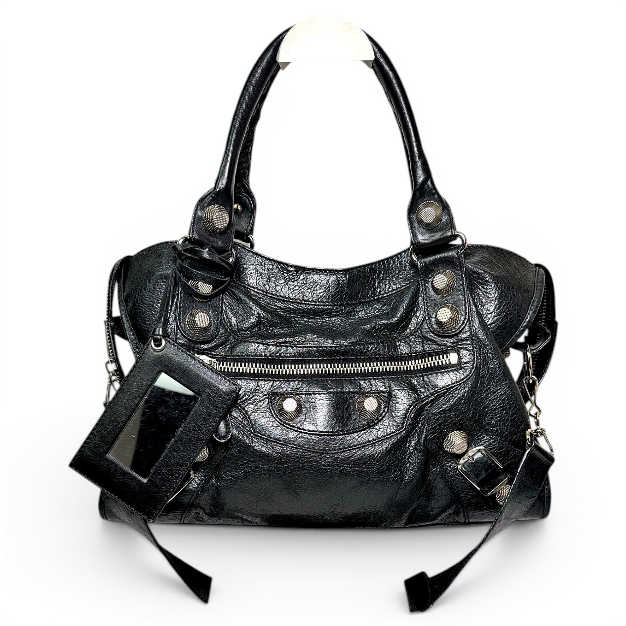 City leather handbag