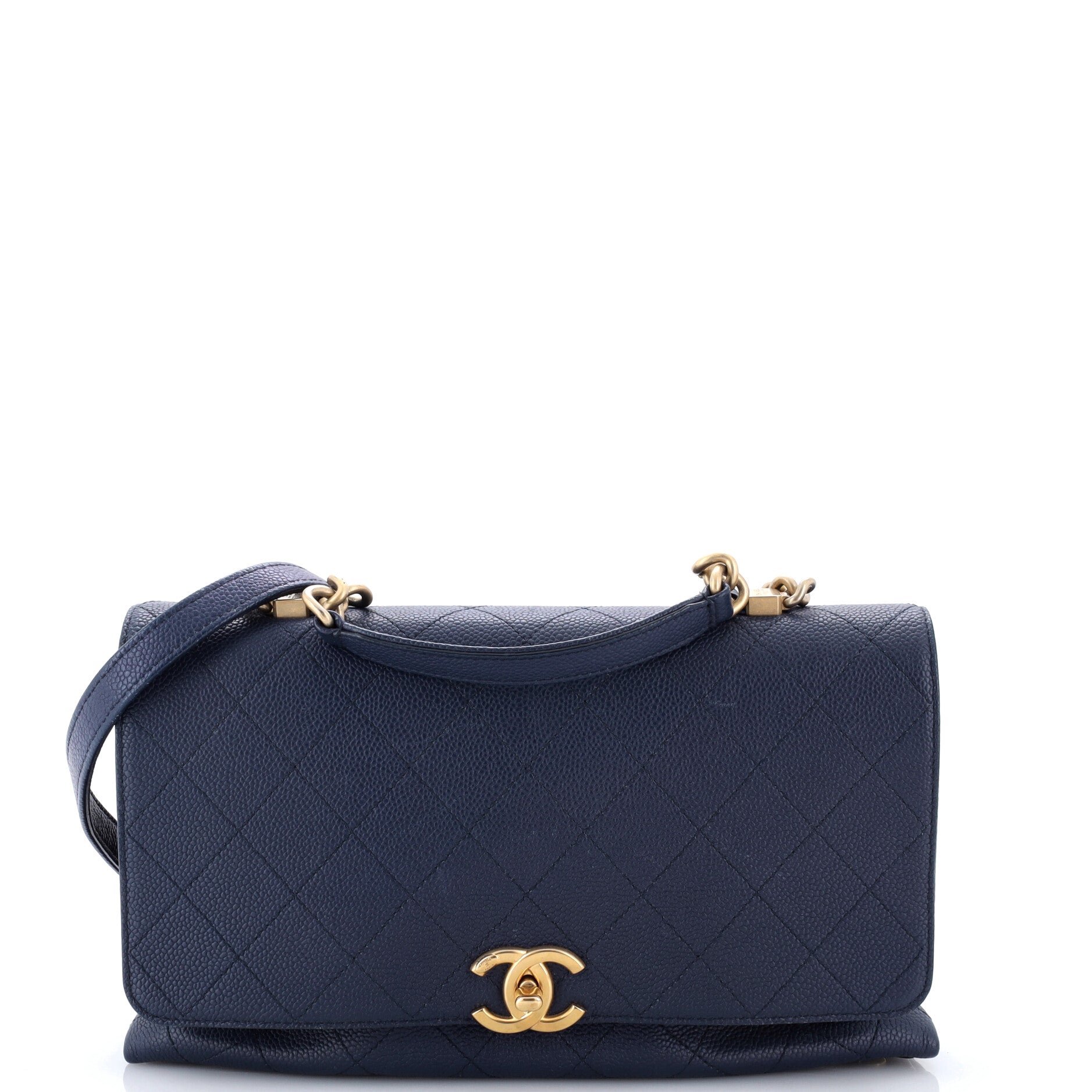 Chic Affinity Top Handle Bag Stitched Caviar Medium