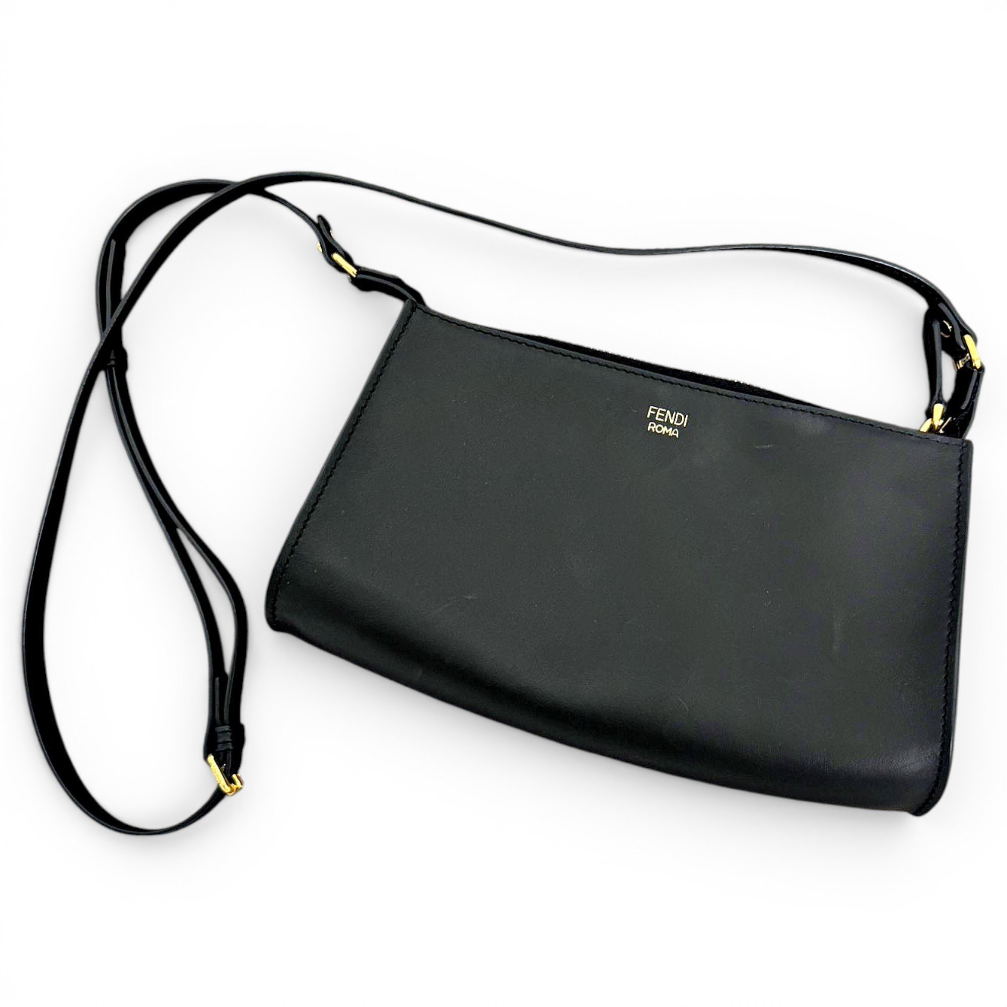 Leather clutch bag