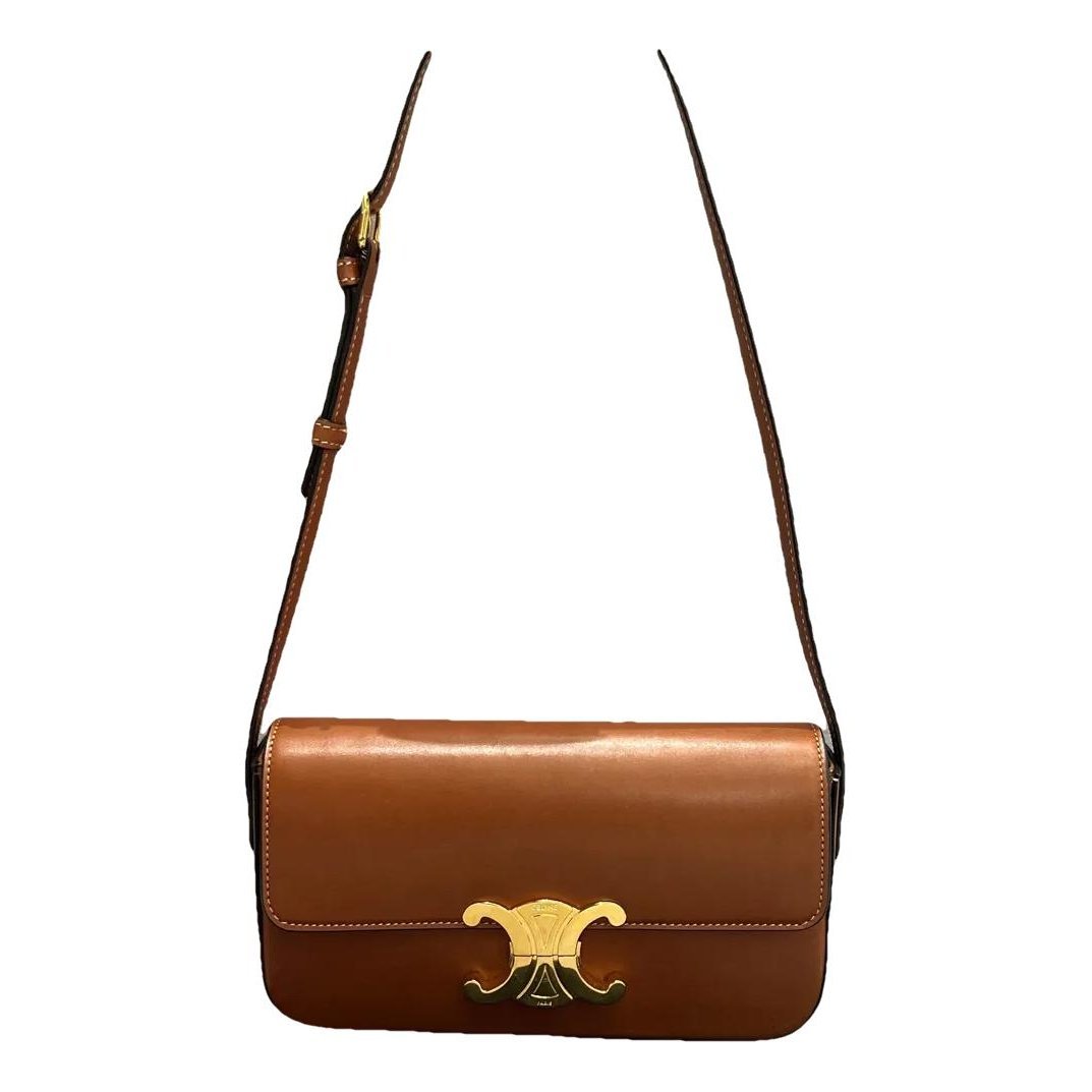Triomphe Long leather crossbody bag