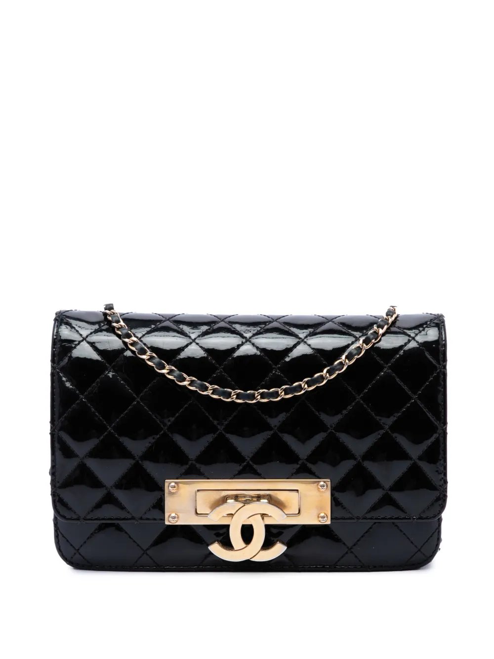 2014 Quilted Patent Golden Class Wallet on Chain crossbody bag