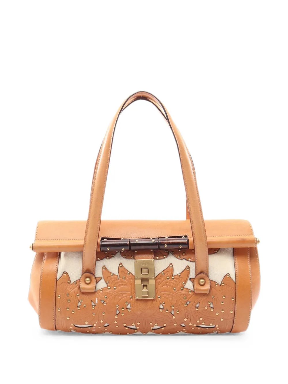 2010s floral-carving Bamboo handbag