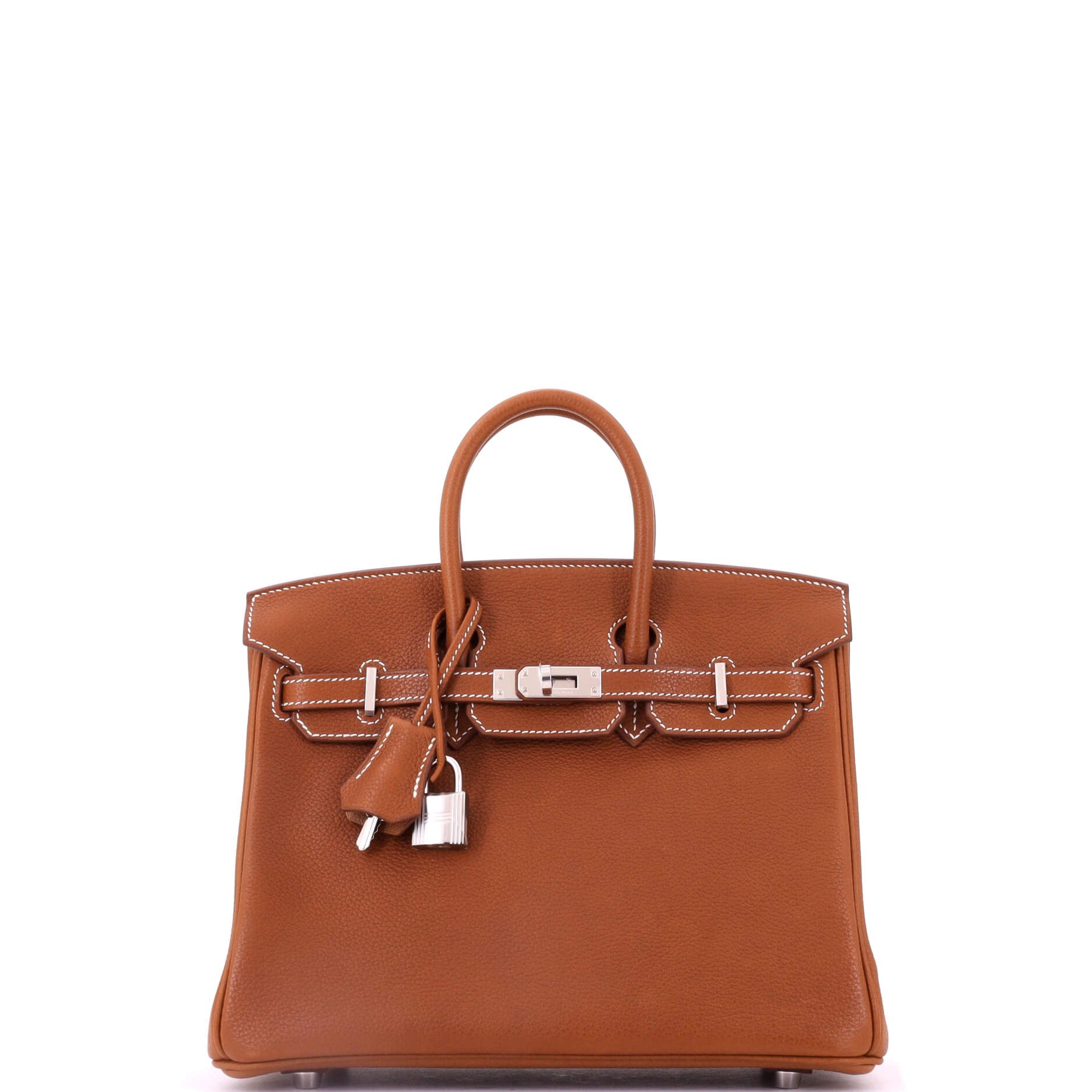 Hermes Birkin Handbag Fauve Barenia Faubourg with Palladium Hardware 25
