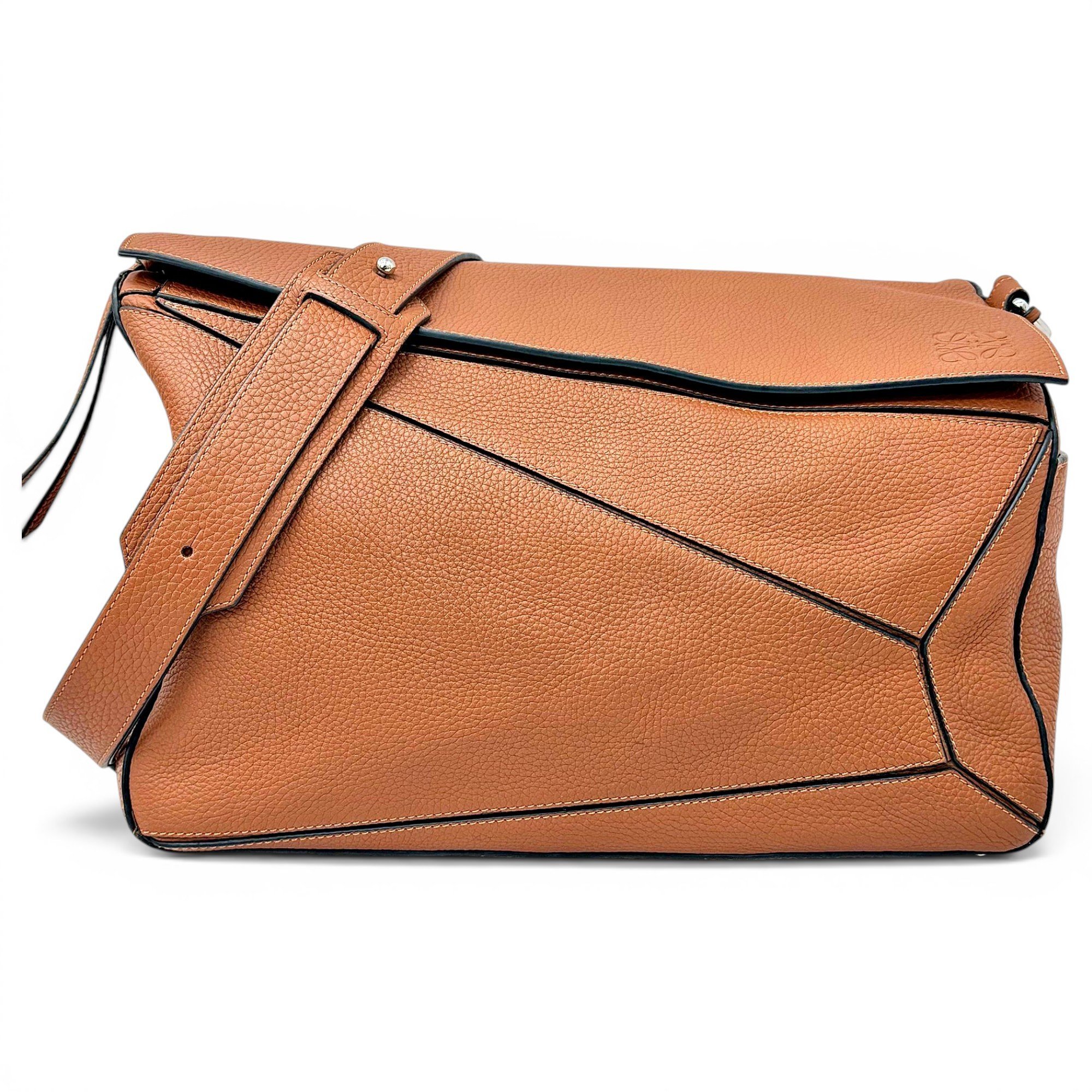Puzzle leather handbag