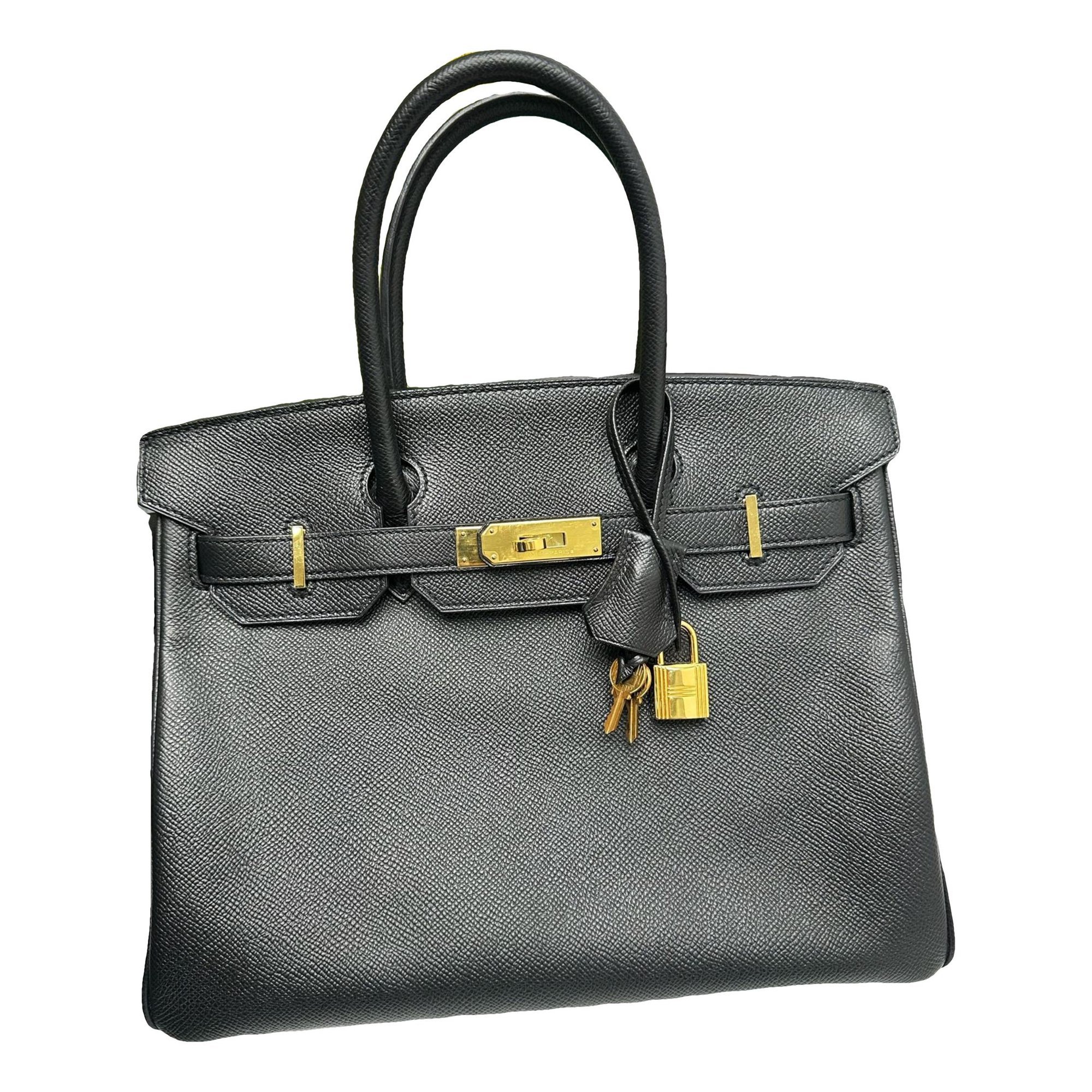 Hermes Birkin 30 Handbag Black Epsom Leather