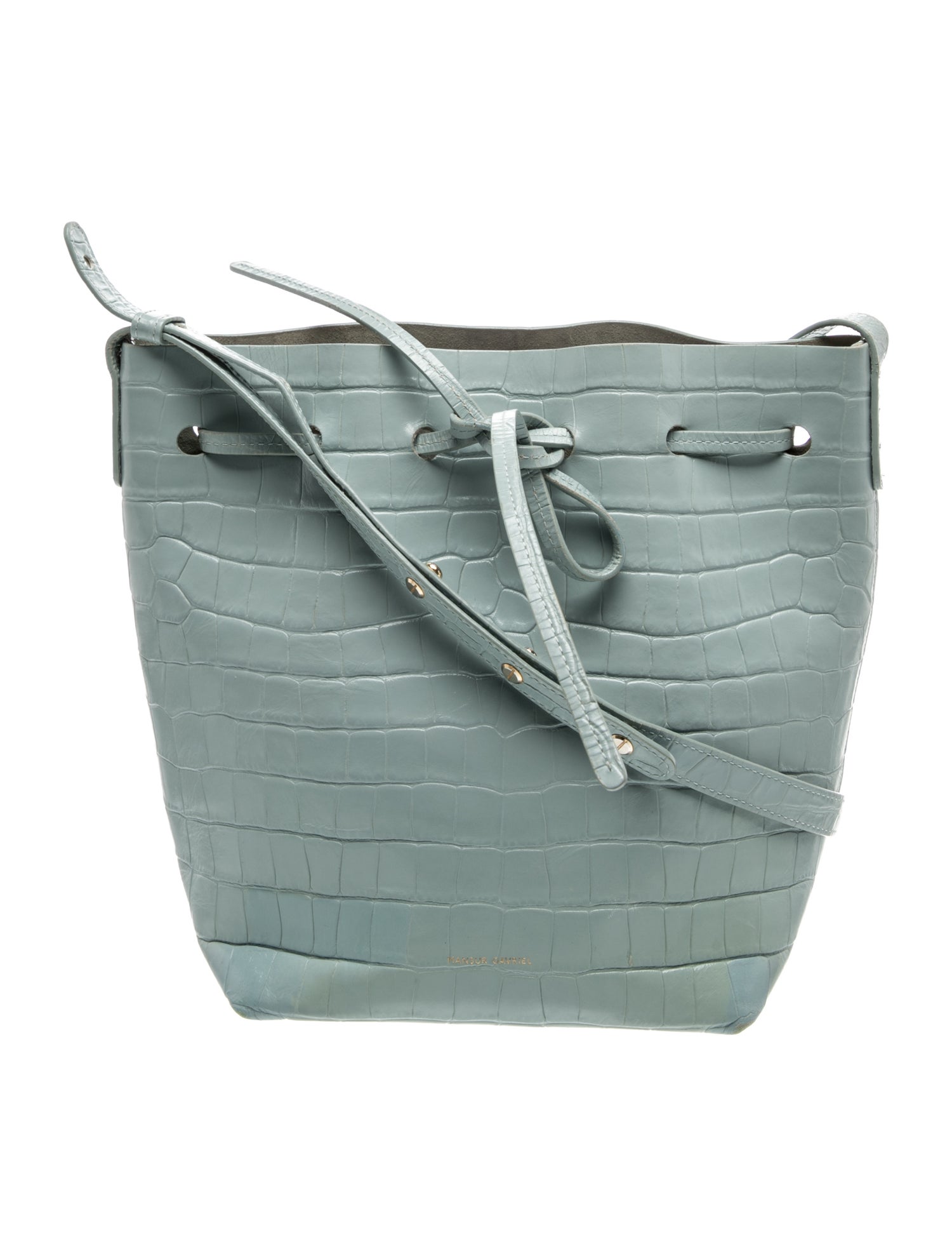 Embossed Leather Bucket Bag