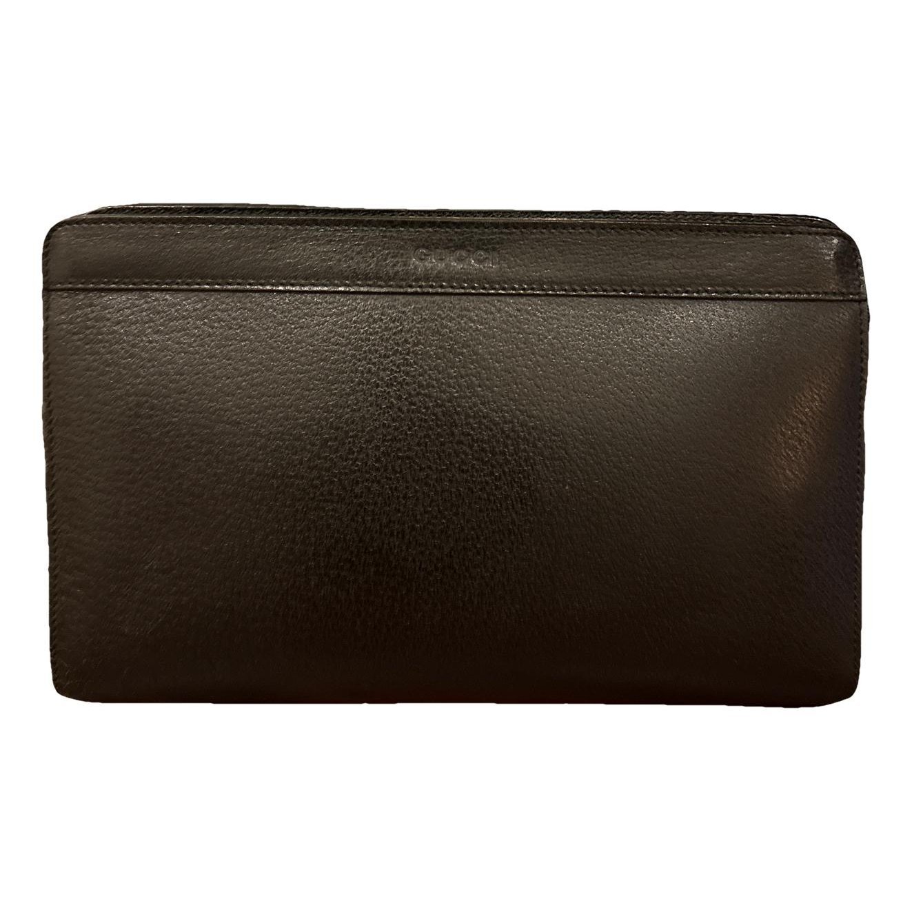 Leather clutch bag