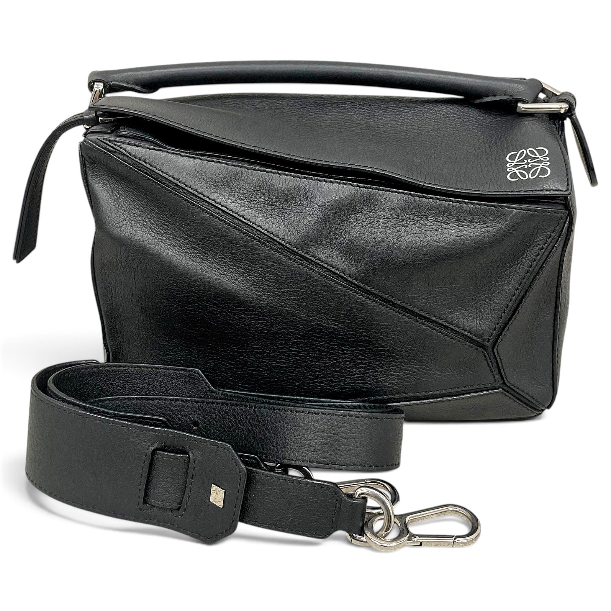 Puzzle leather handbag