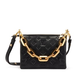Louis Vuitton Black Monogram Puffy Lambskin Coussin BB Gold Hardware, 2021