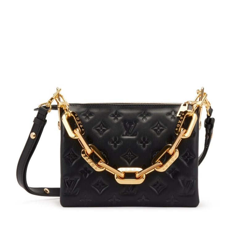 Louis Vuitton Black Monogram Puffy Lambskin Coussin BB Gold Hardware, 2021