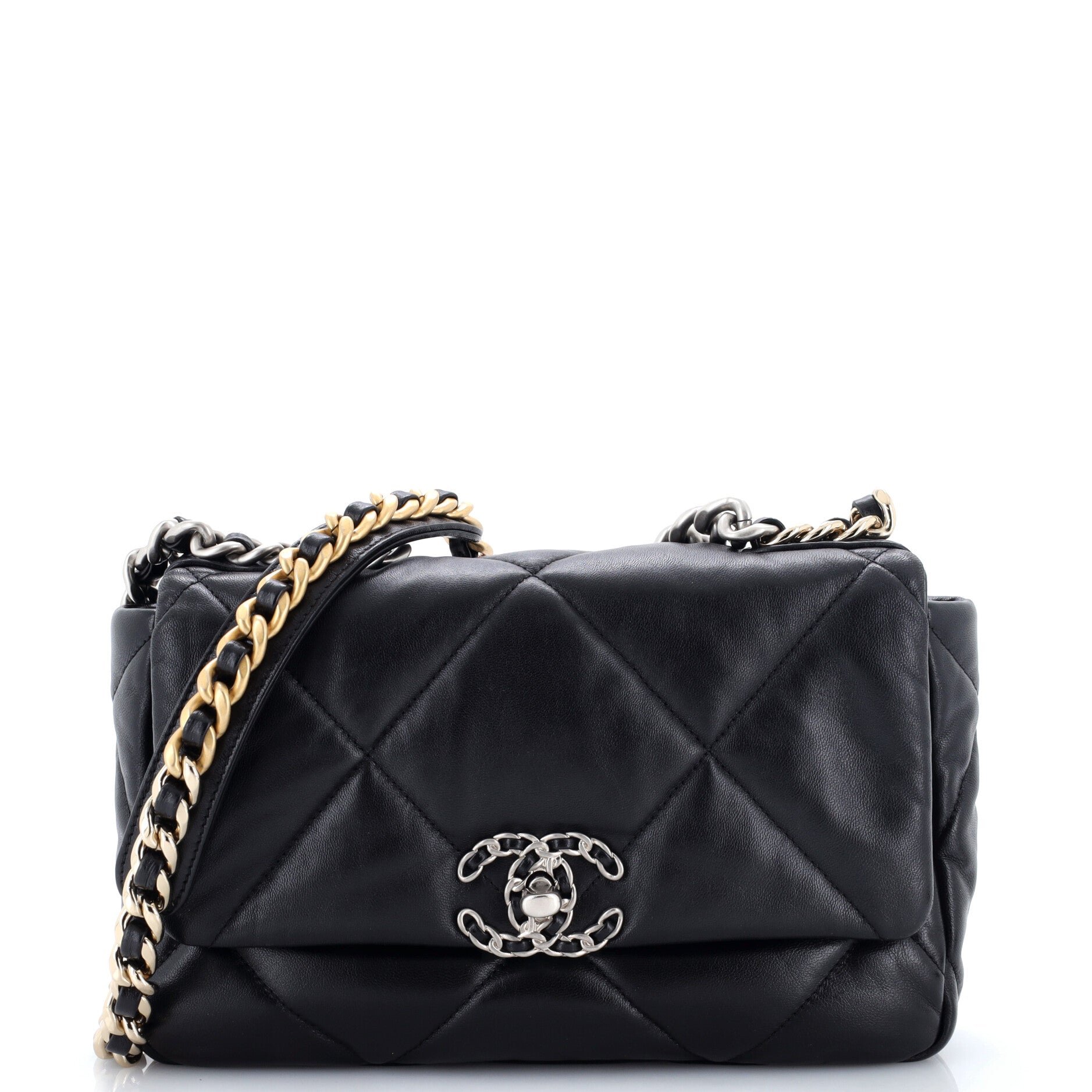19 Flap Bag Quilted Leather Medium