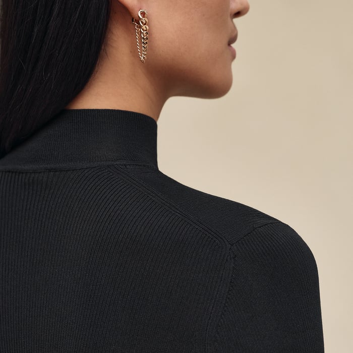 Noir Cashmere Long-sleeve Sweater