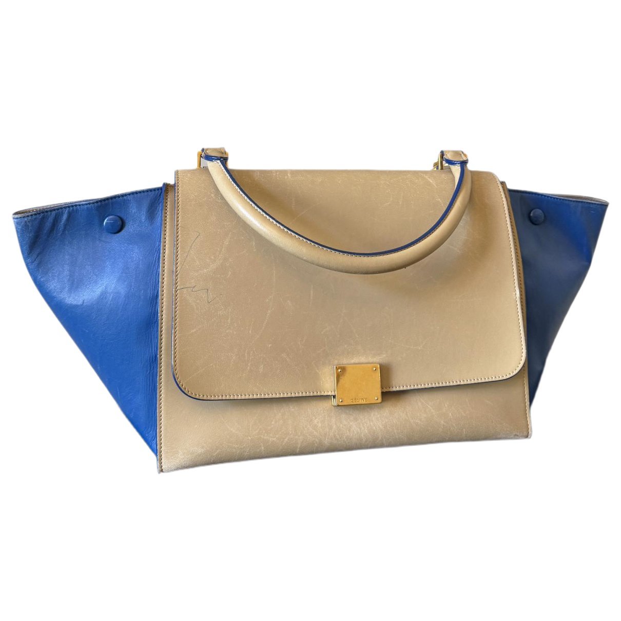 Trapèze leather handbag