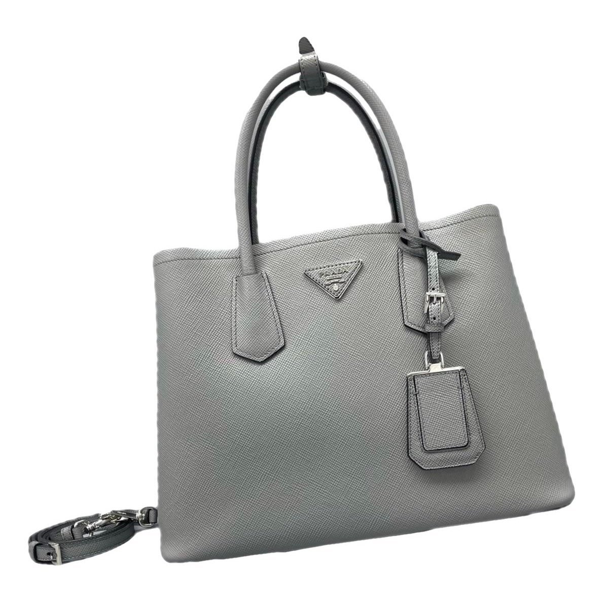 Double leather handbag