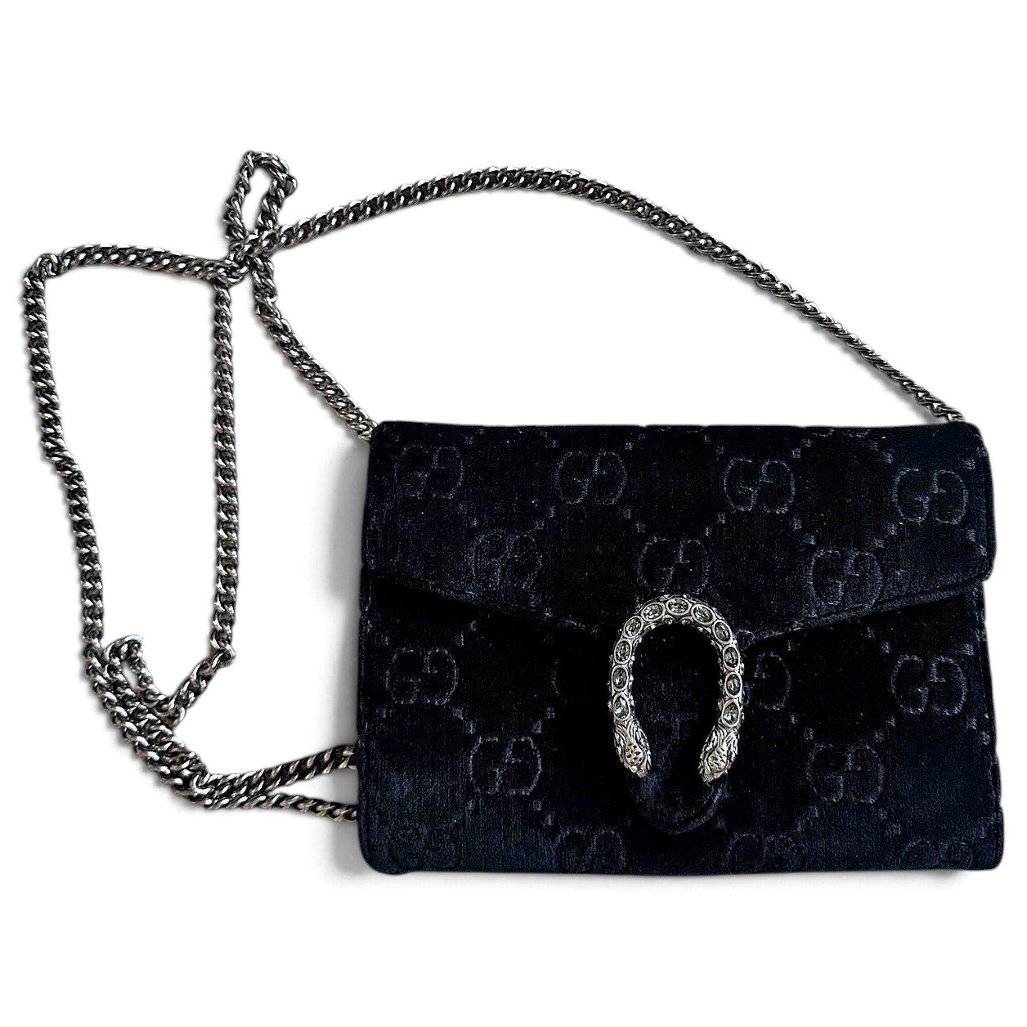 Dionysus Chain Wallet velvet crossbody bag