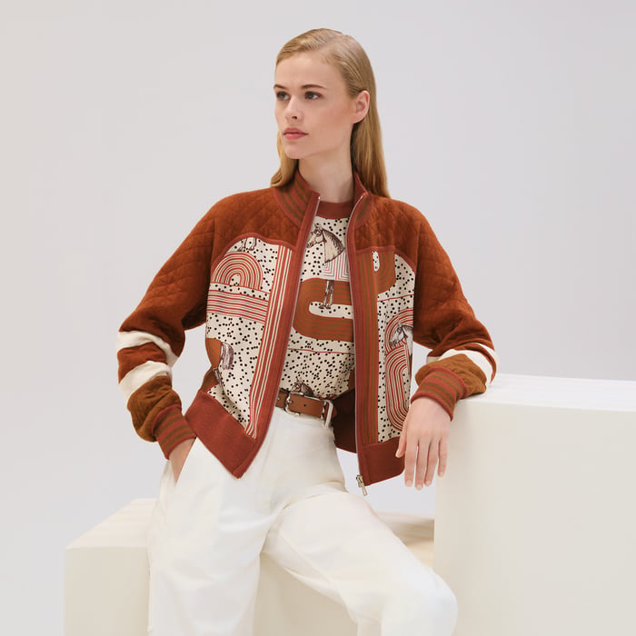 Beige Kaolin "Garde-robe Pop" Quilted Twillaine Jacket
