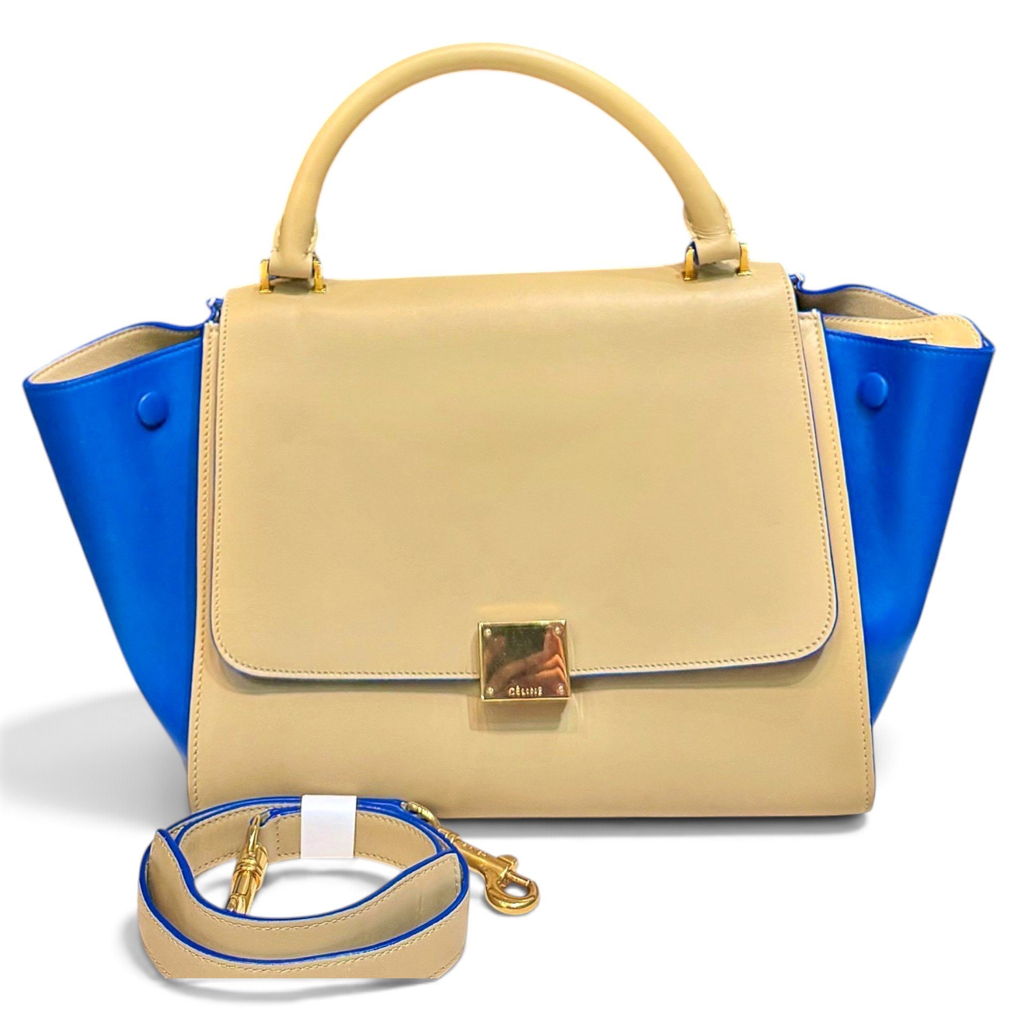 Trapèze leather handbag