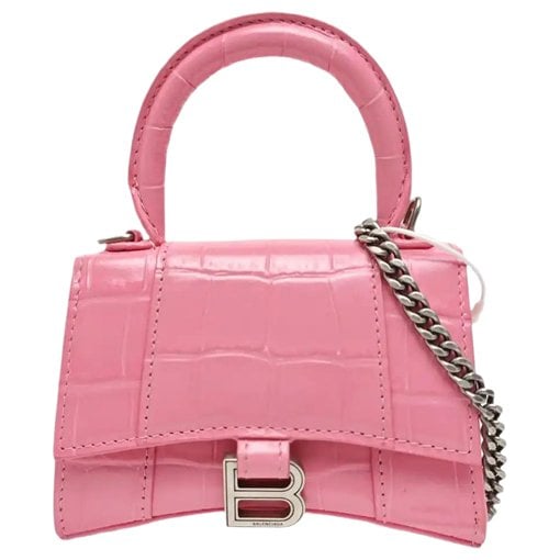 Hourglass leather handbag