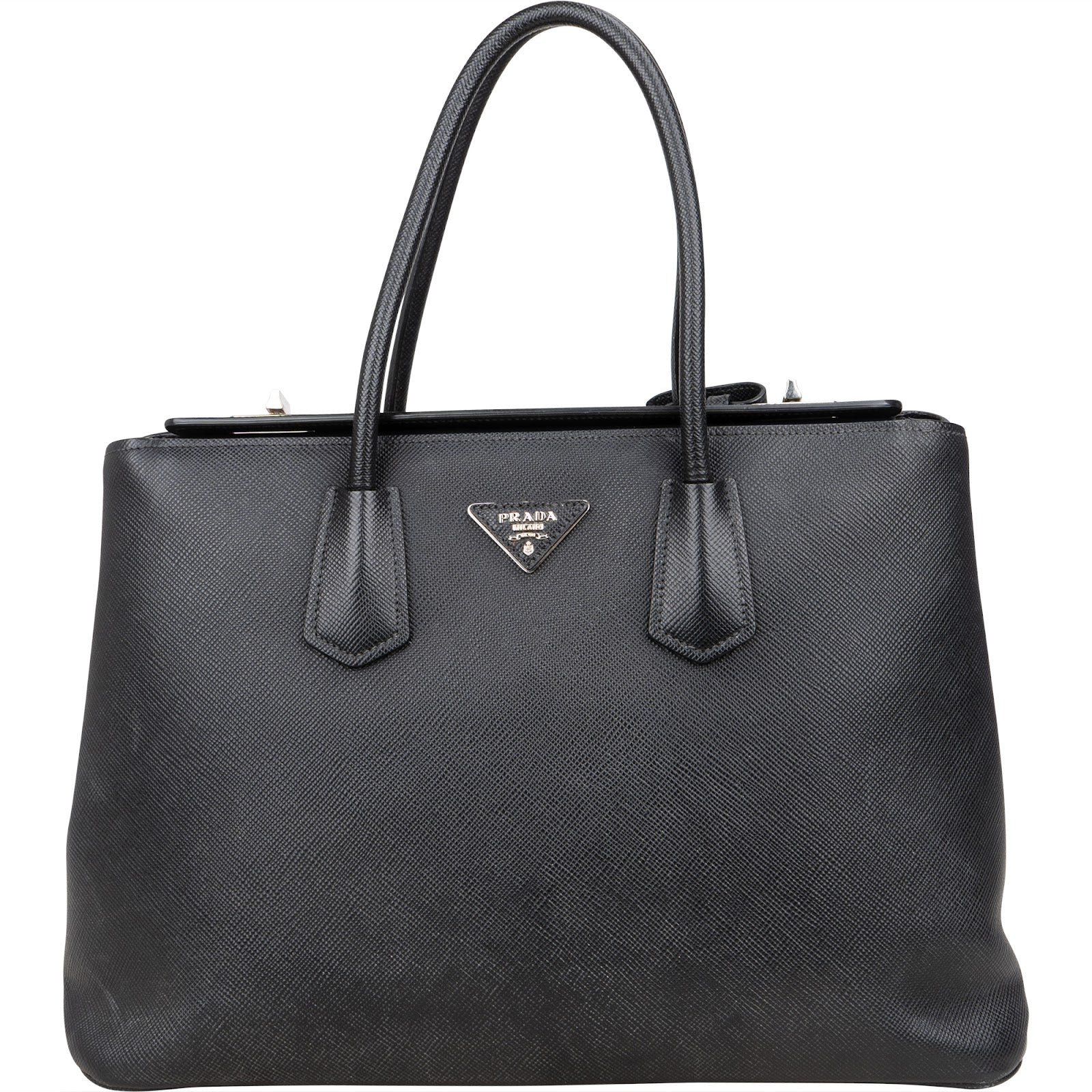 Double leather handbag
