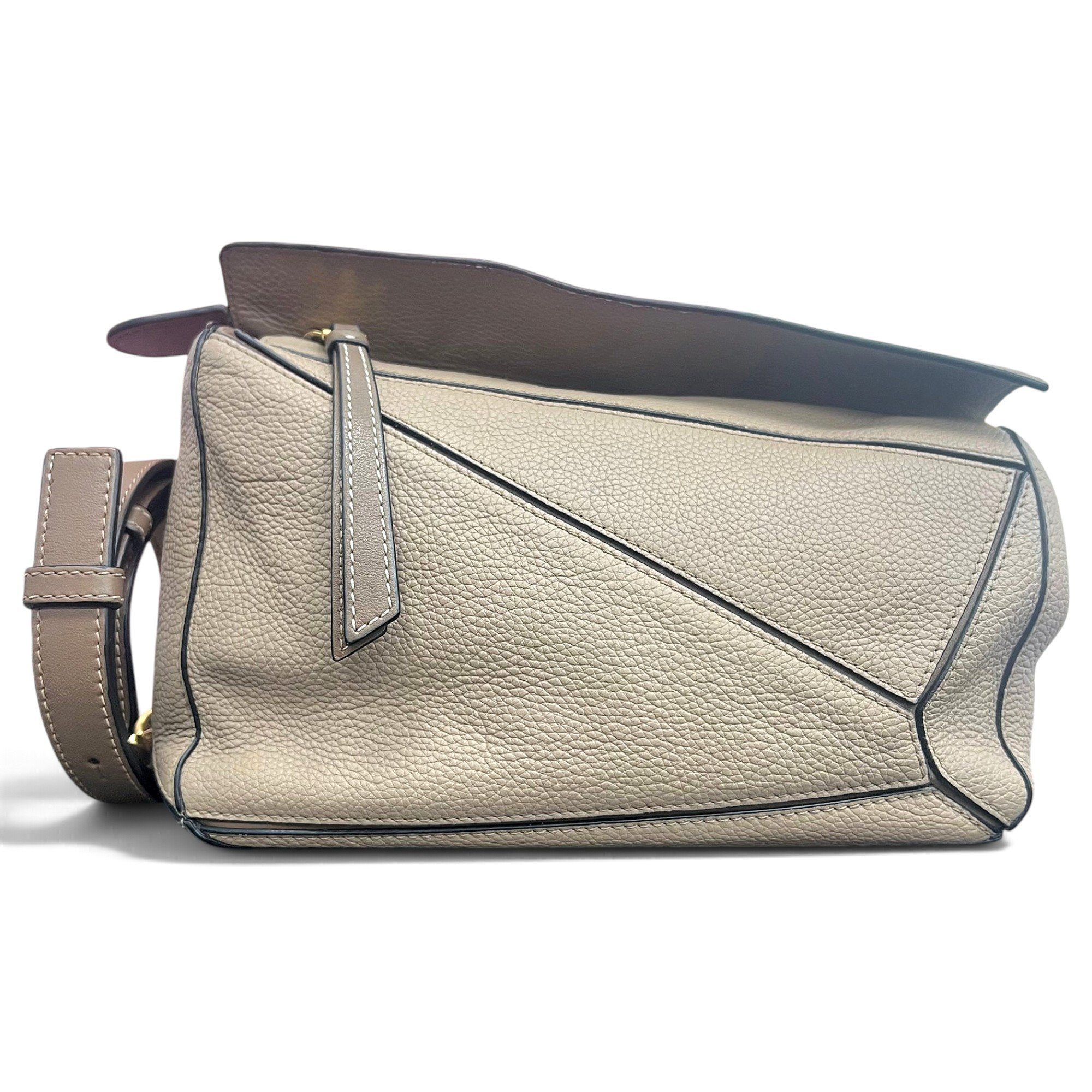 Puzzle leather handbag