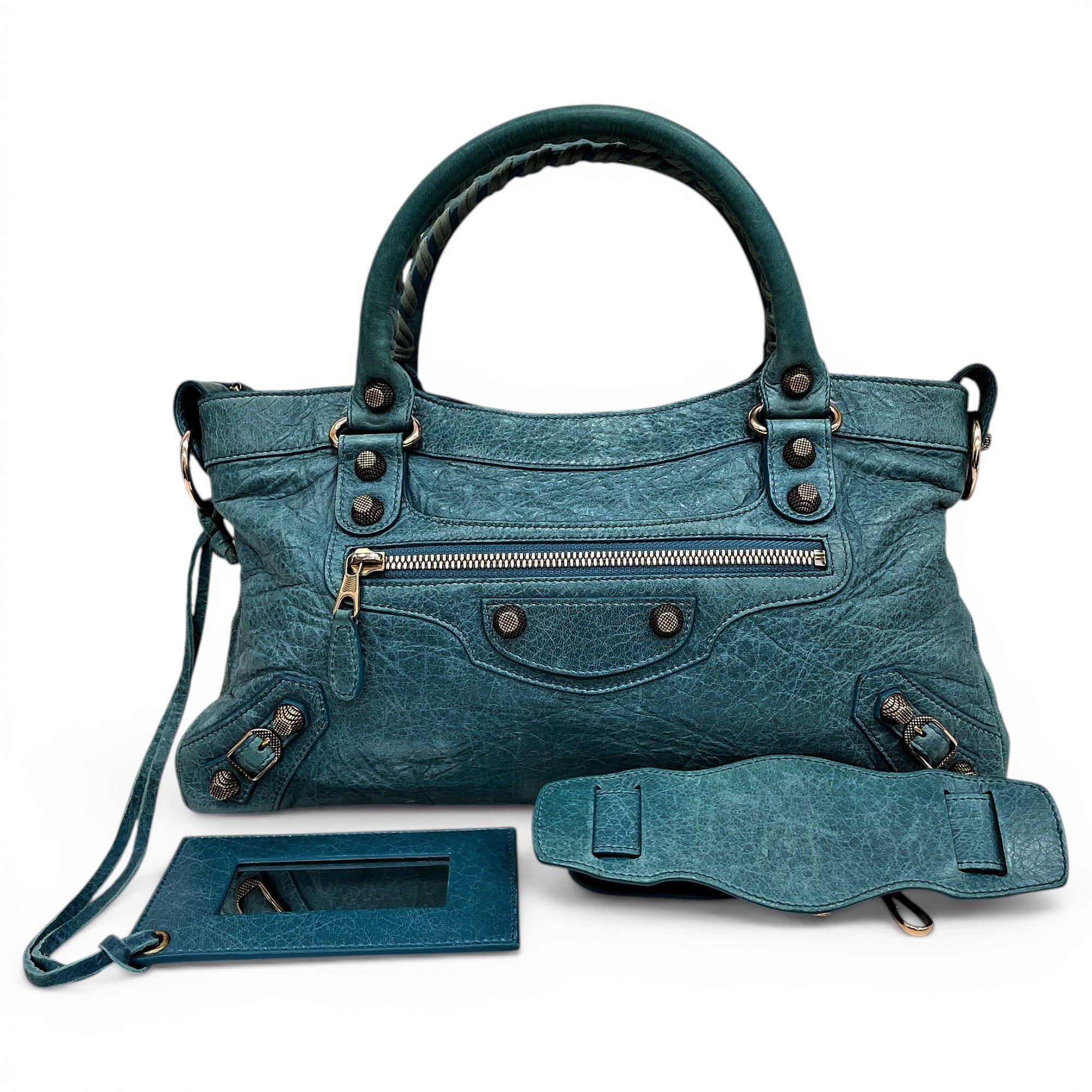 City leather handbag