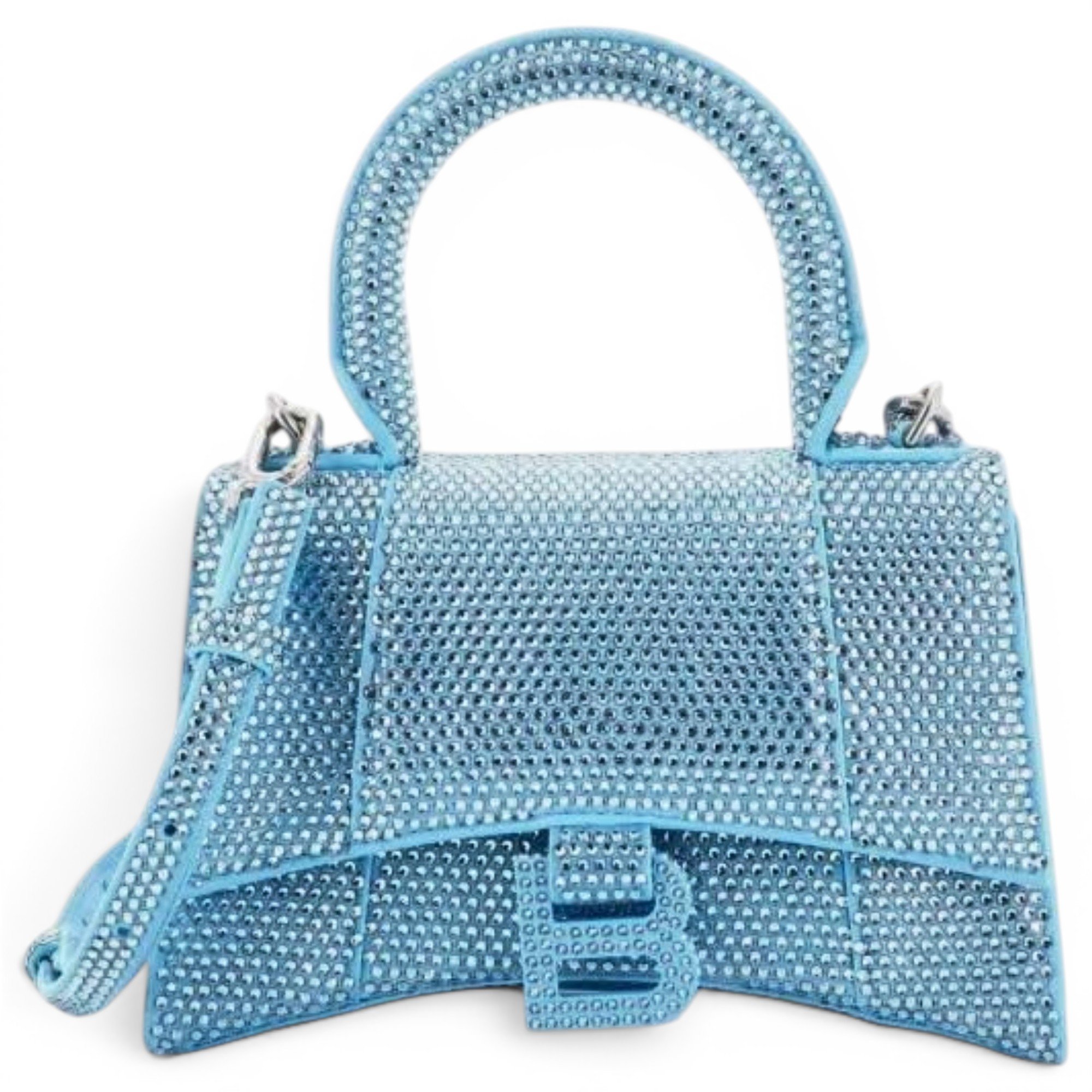 Hourglass leather handbag